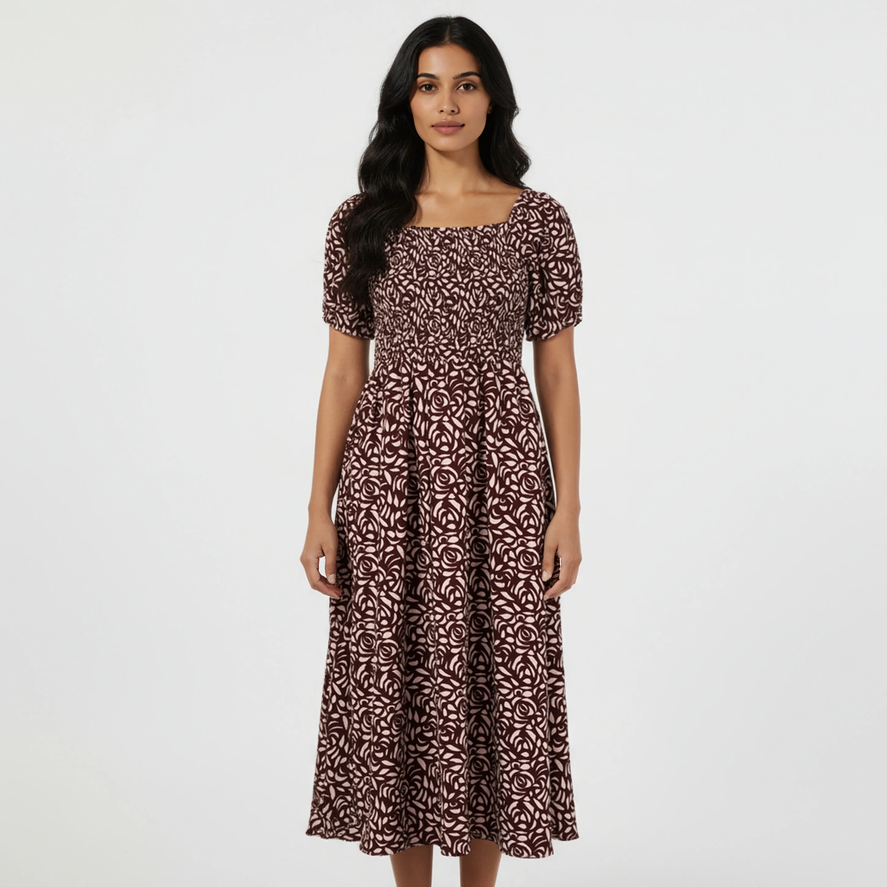 Structured Puff Sleeve Dress - Image 2