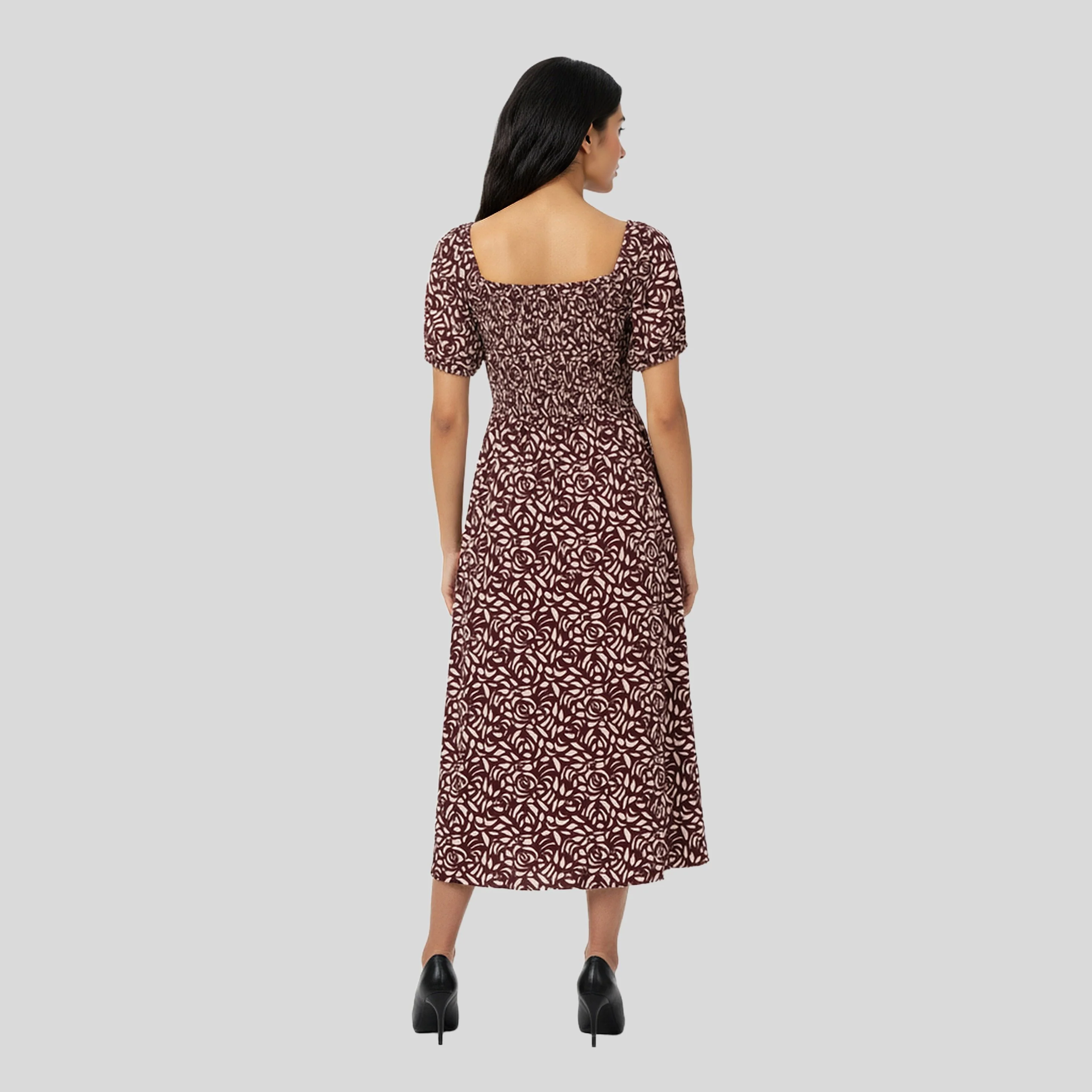 Structured Puff Sleeve Dress - Image 3
