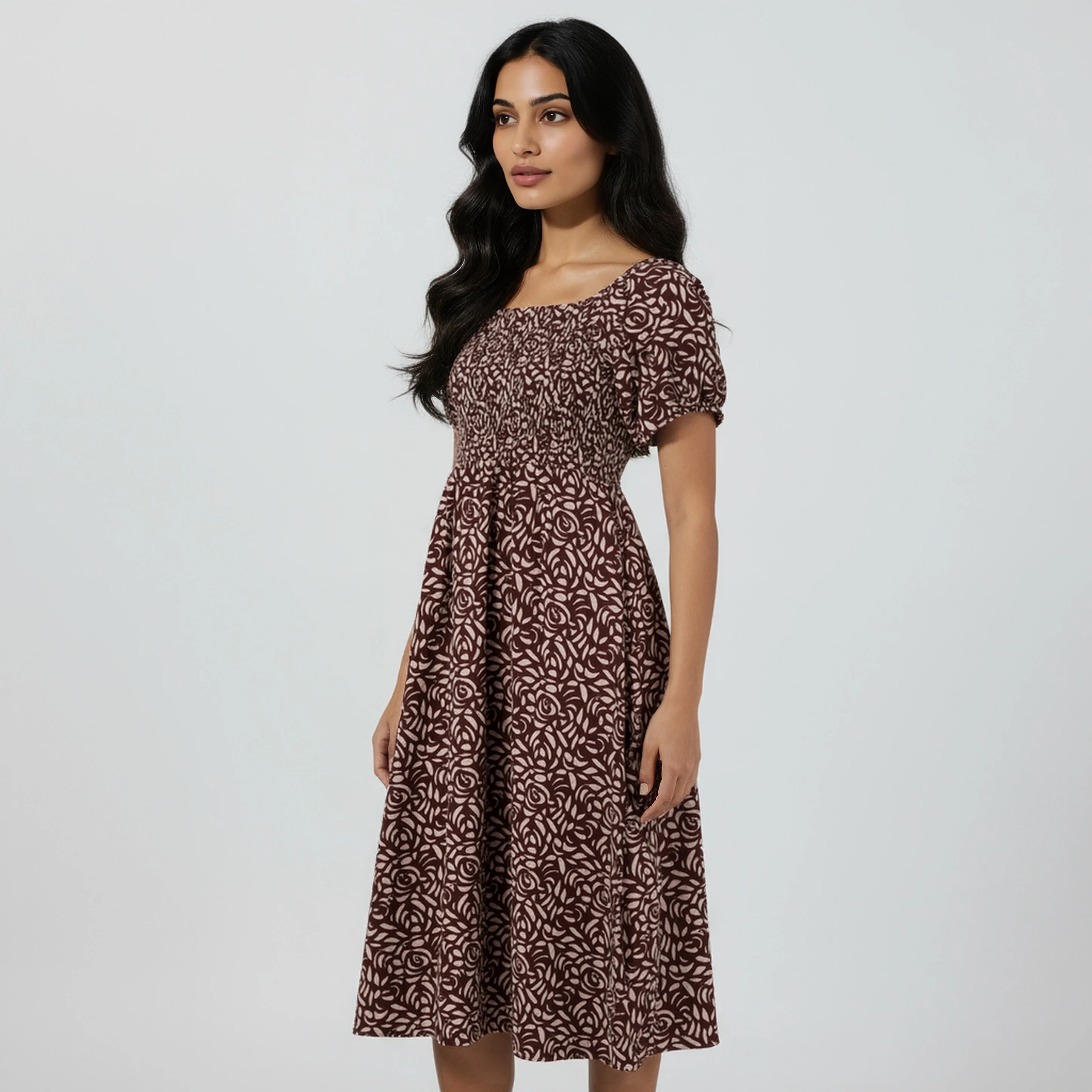 Structured Puff Sleeve Dress - Image 5