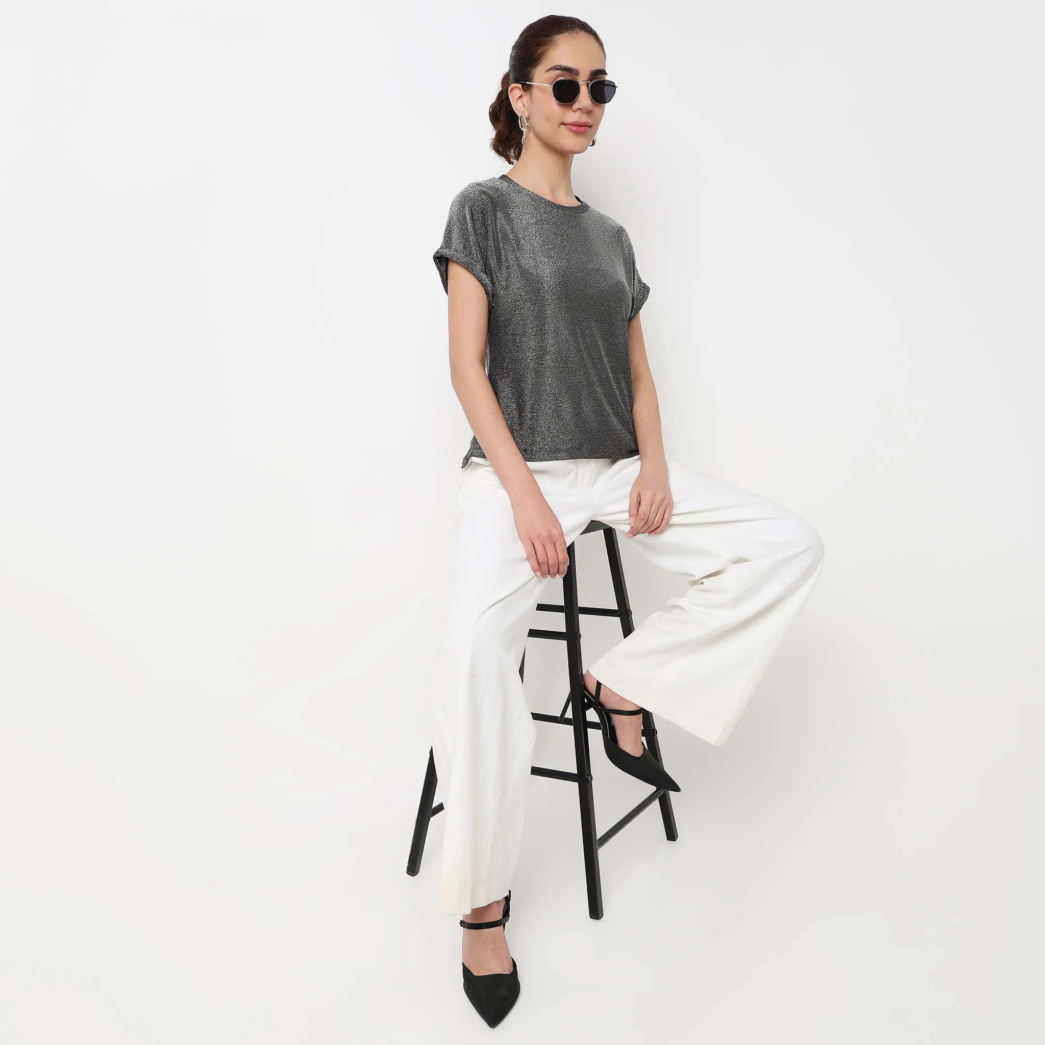 Structured Round Neck Top
