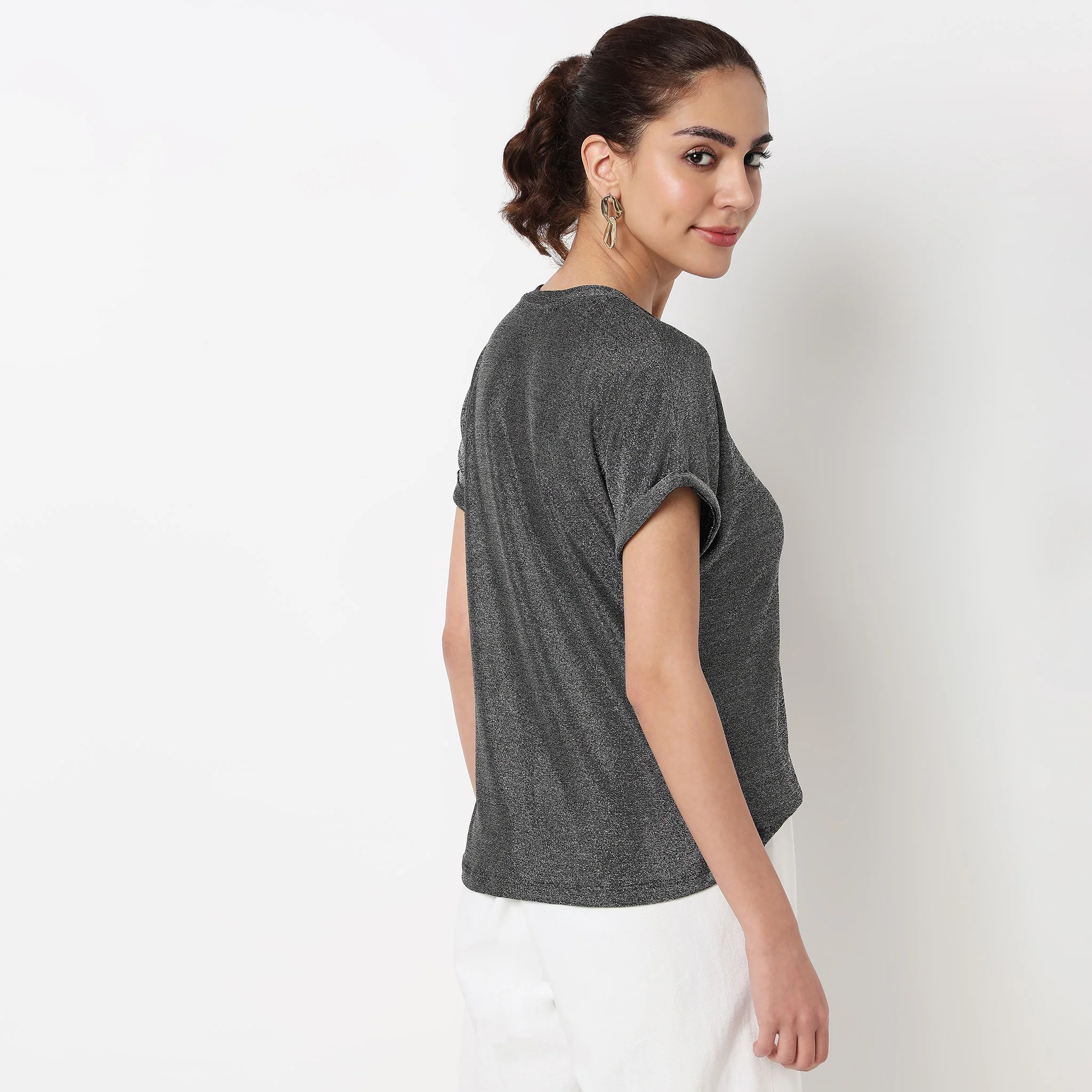 Structured Round Neck Top - Image 3