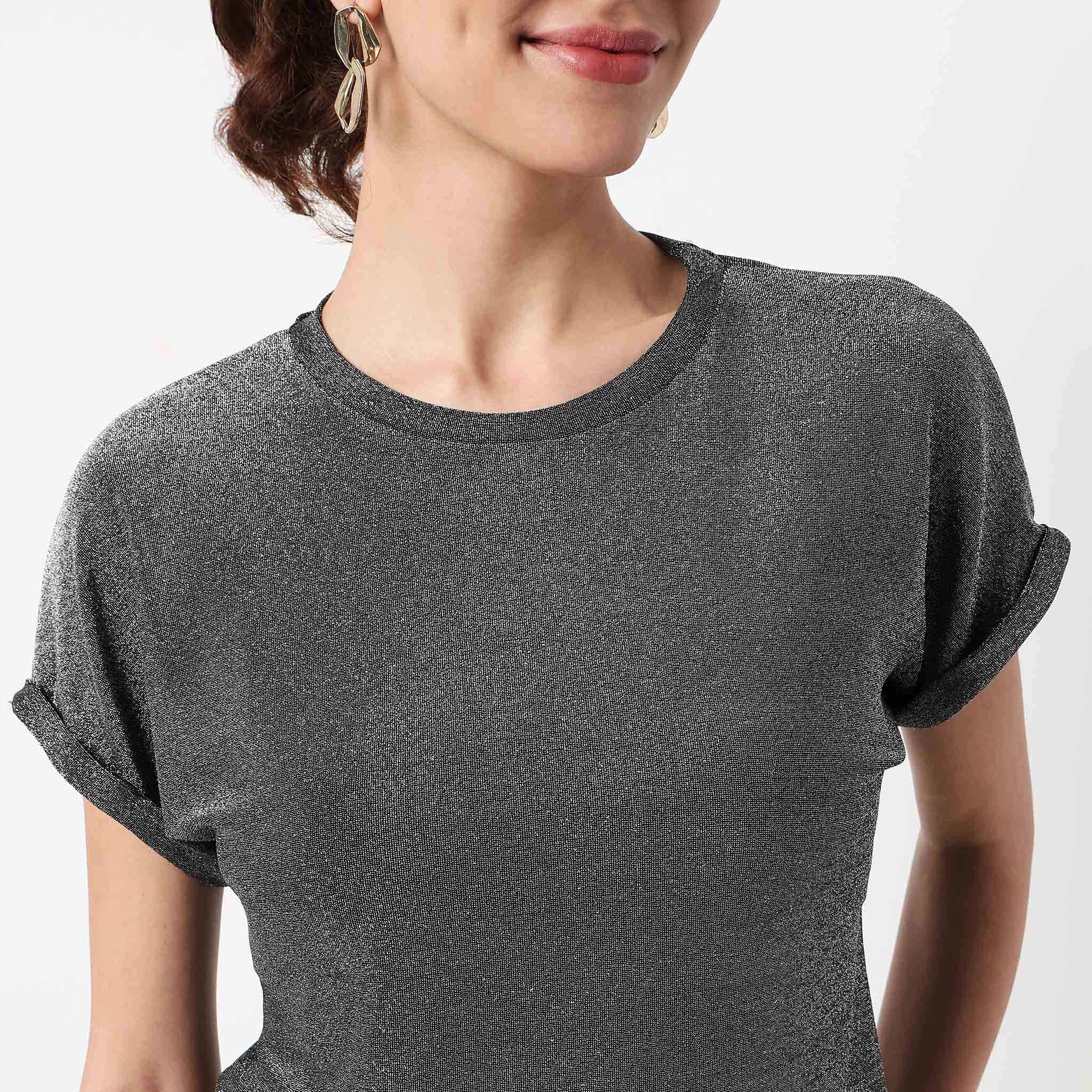 Structured Round Neck Top - Image 4