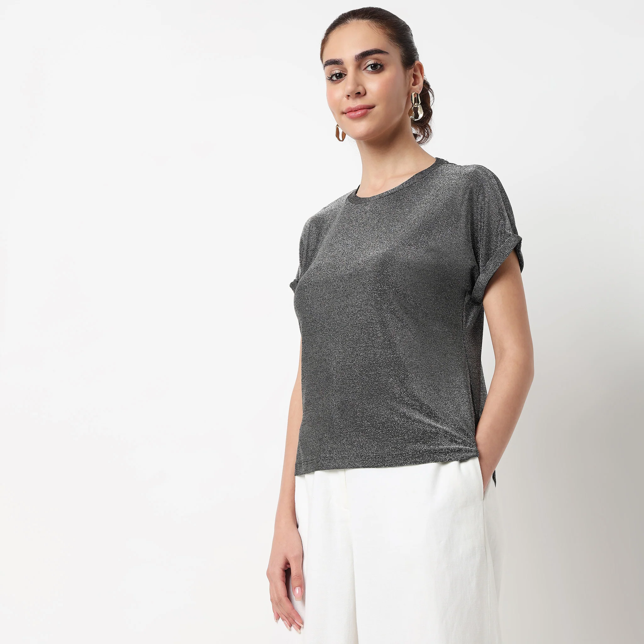 Structured Round Neck Top - Image 5