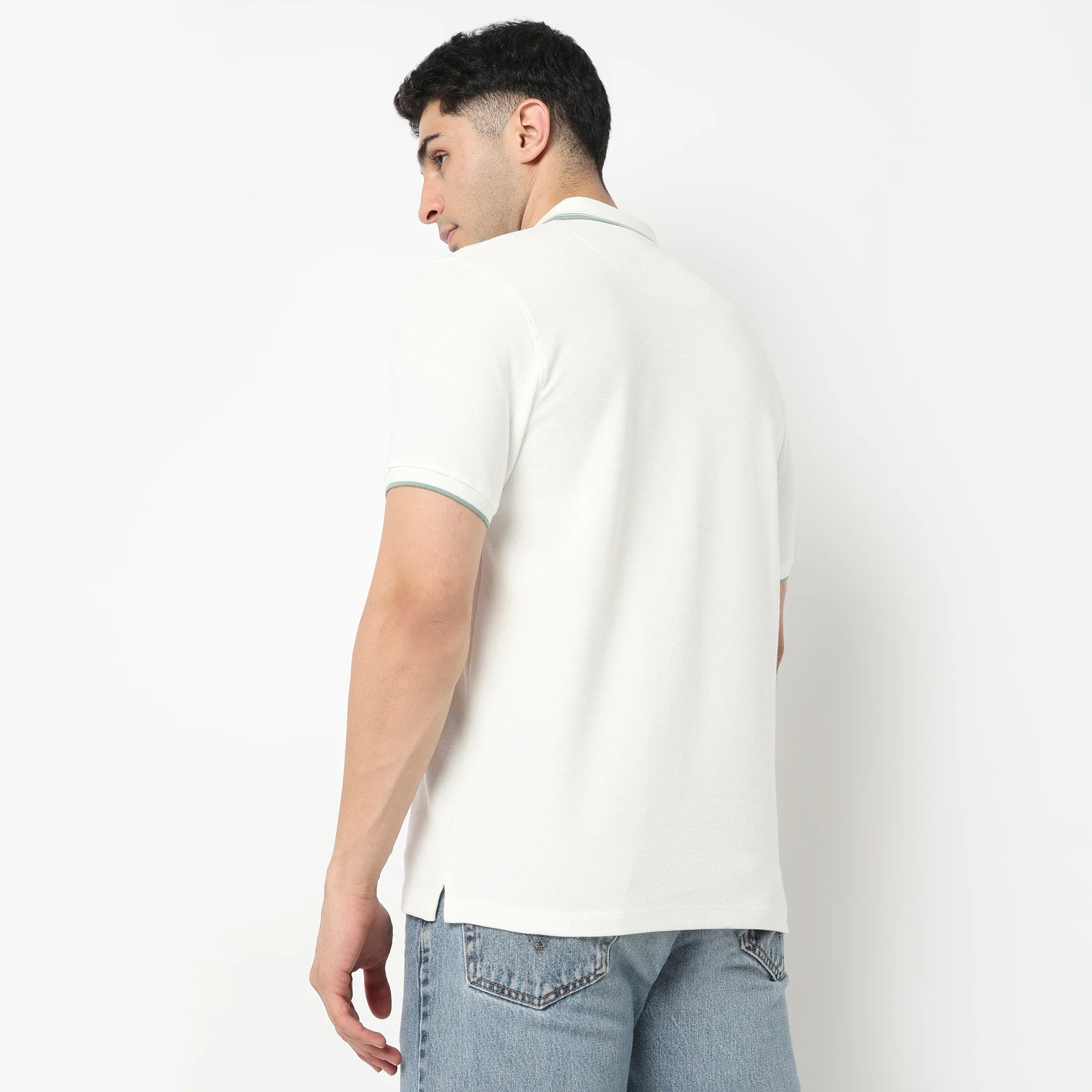Smart Polo 2.0 Structured Knit with Trim-Zip Neck T-Shirt - Image 23