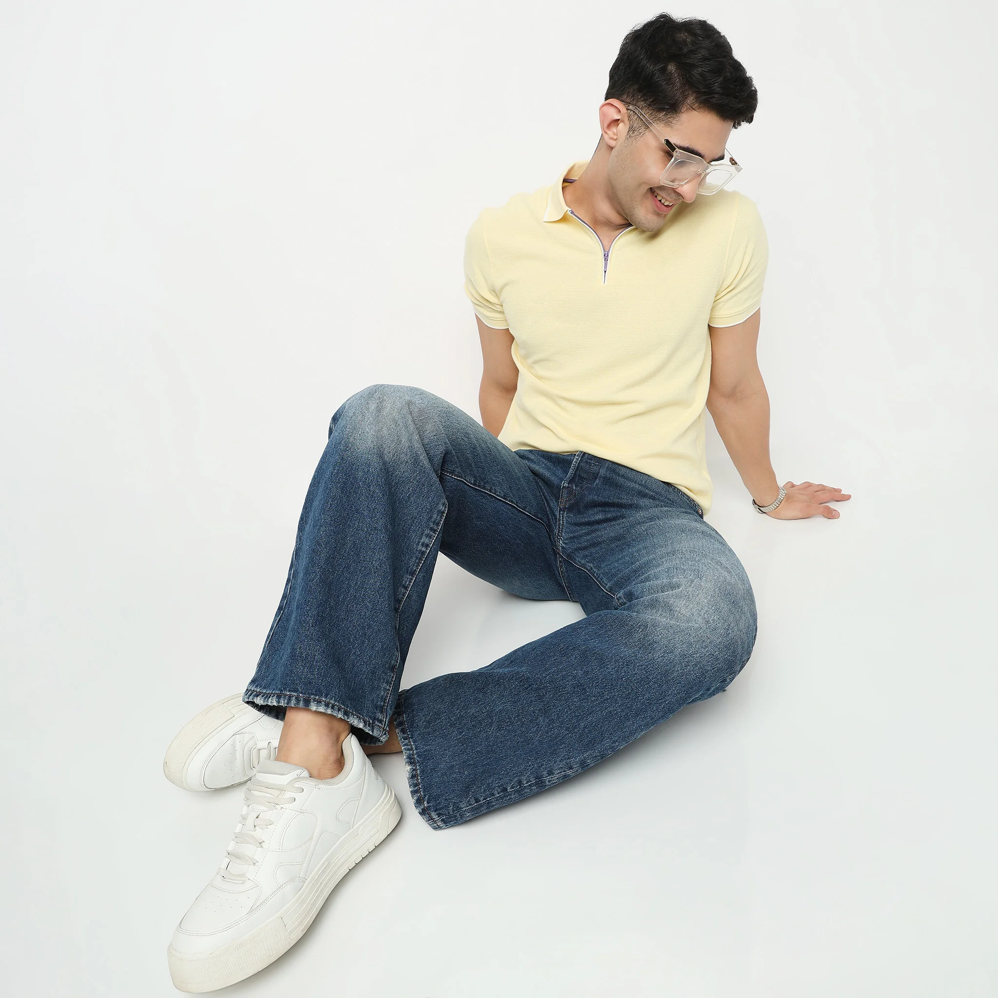 Smart Polo 2.0 Structured Knit with Trim-Zip Neck T-Shirt - Image 6