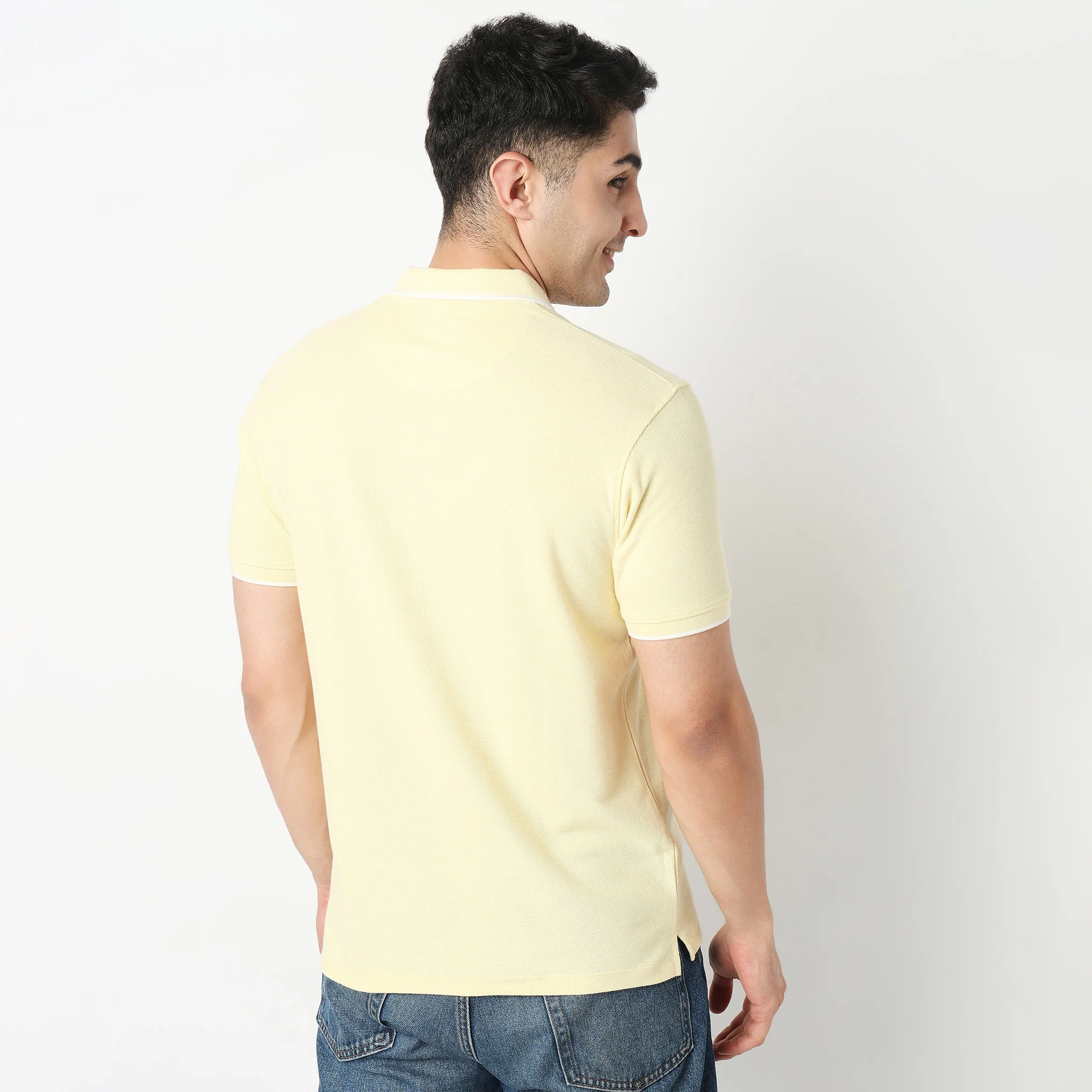 Smart Polo 2.0 Structured Knit with Trim-Zip Neck T-Shirt - Image 9