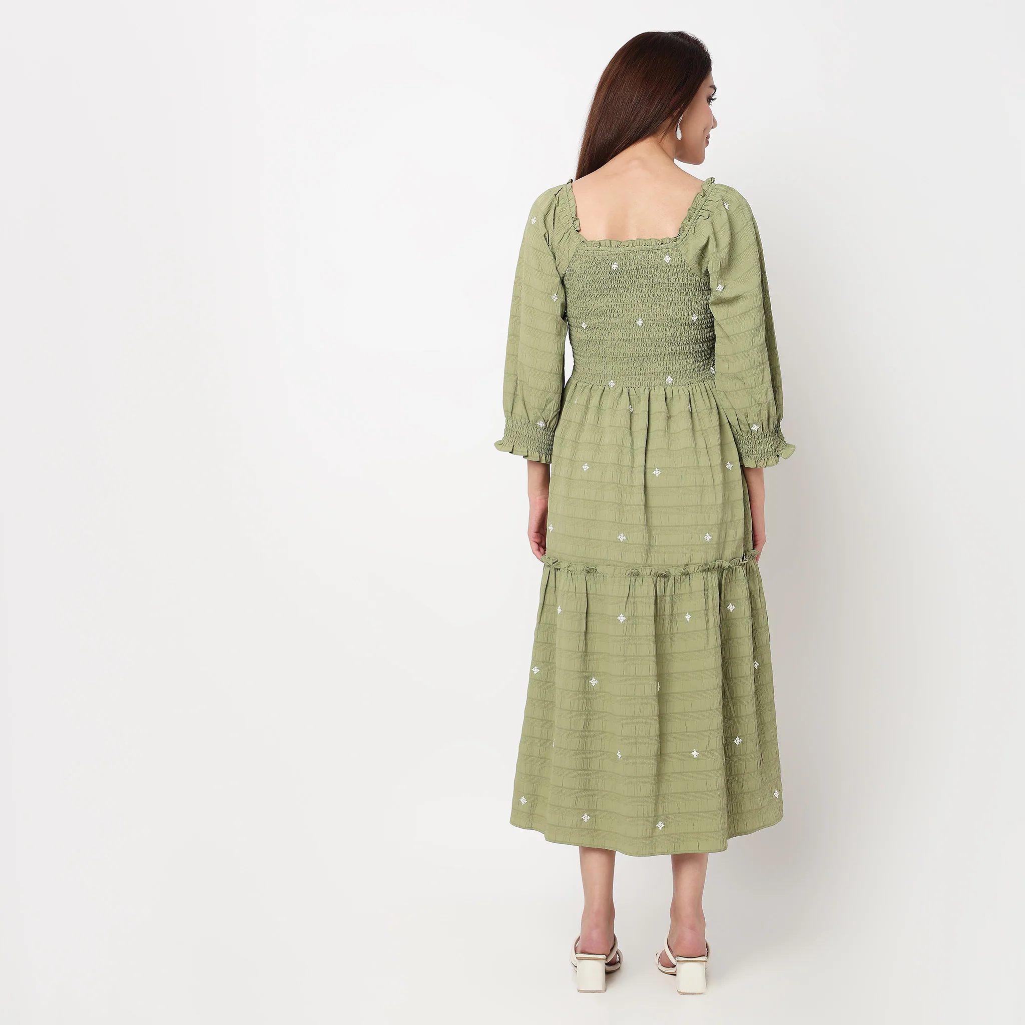 Structured Square Neck Dress - Image 3