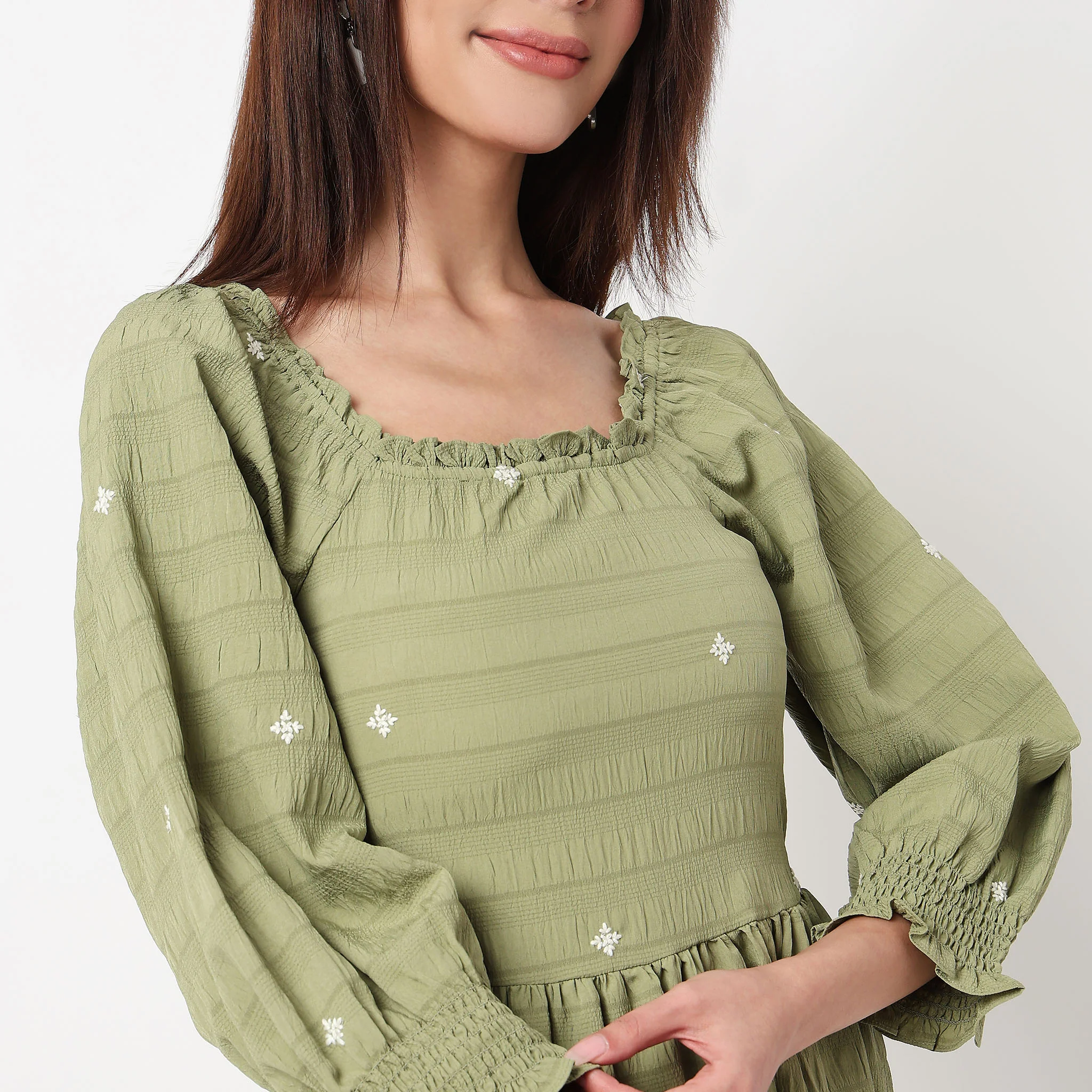 Structured Square Neck Dress - Image 4