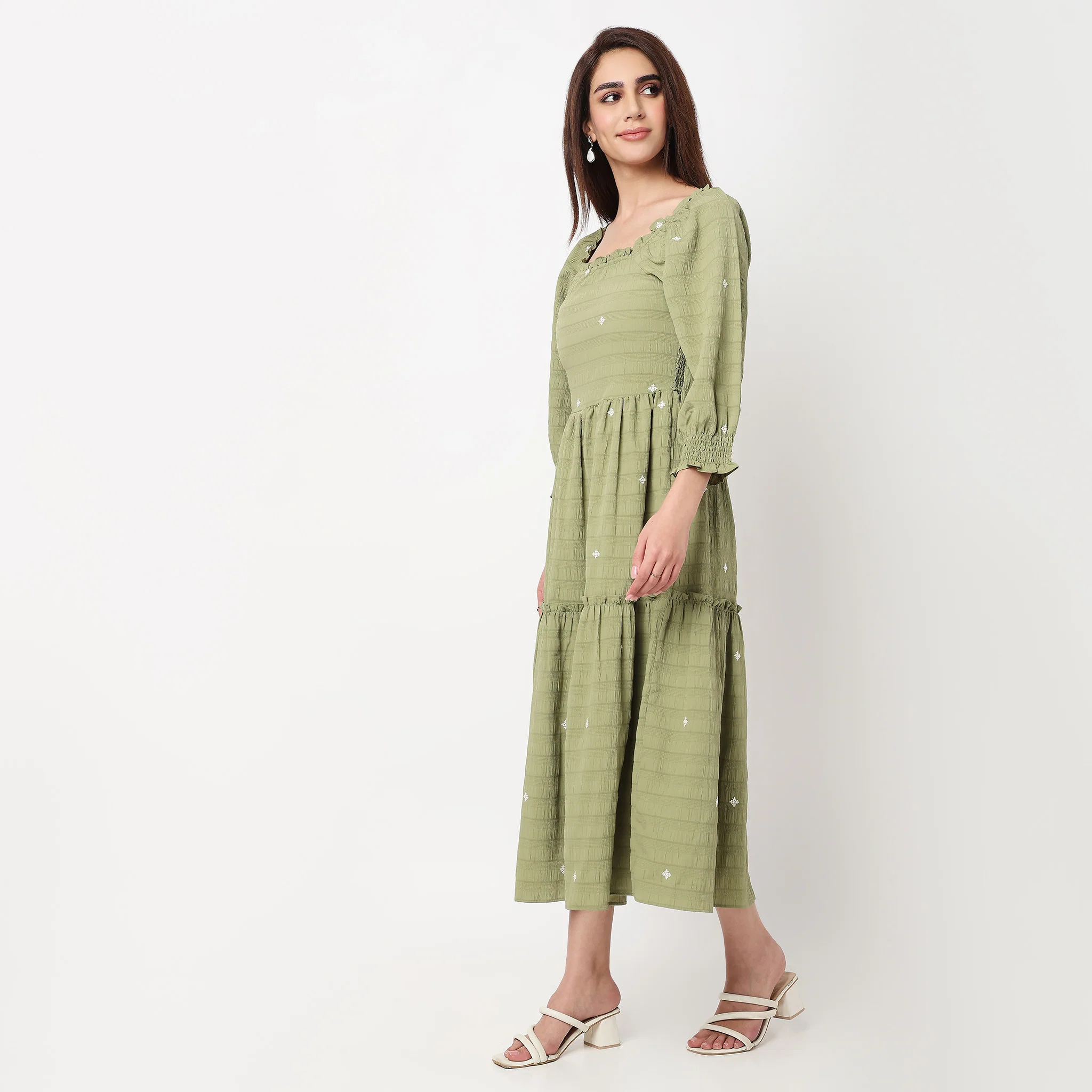 Structured Square Neck Dress - Image 5