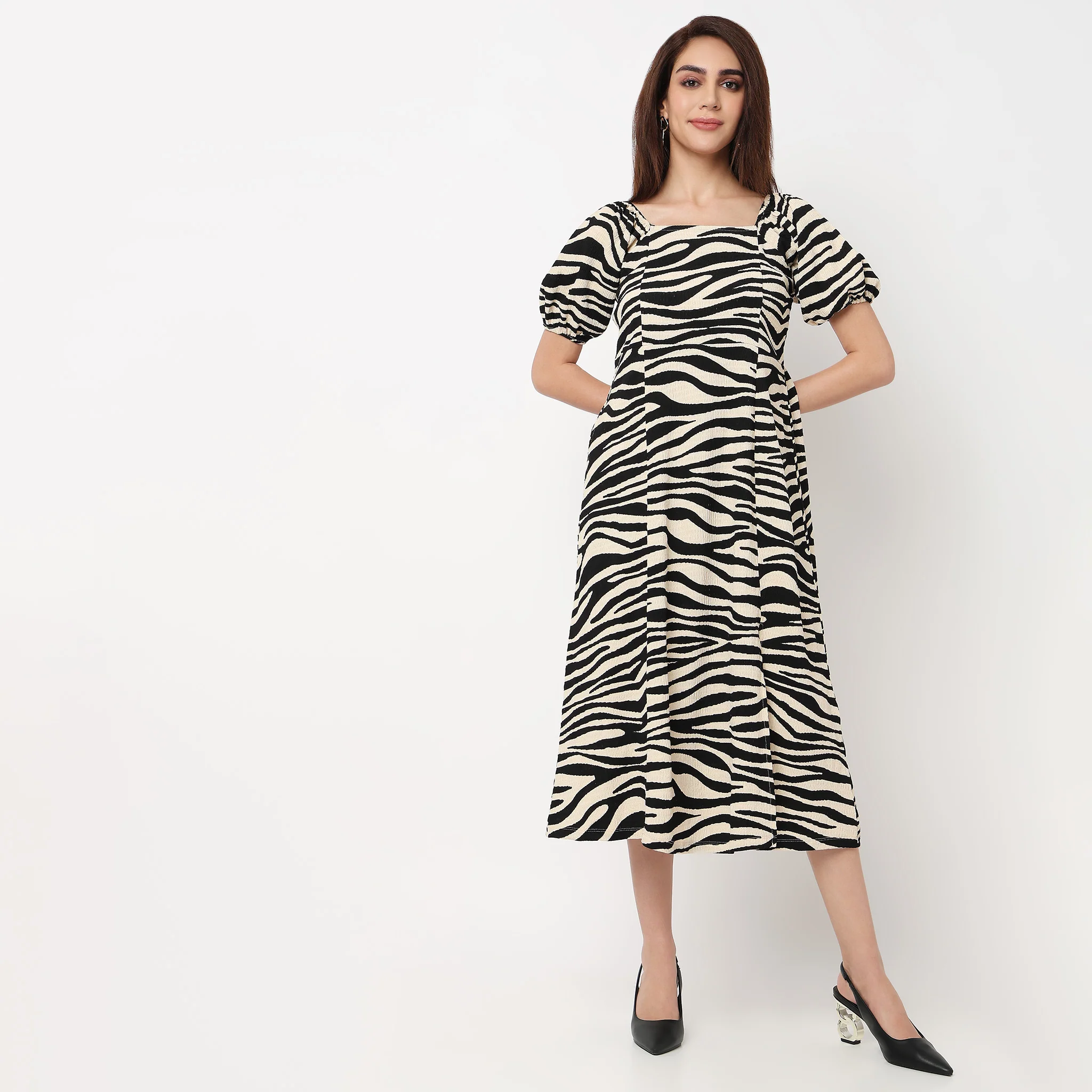 Structured Square Neck Dress - Image 2
