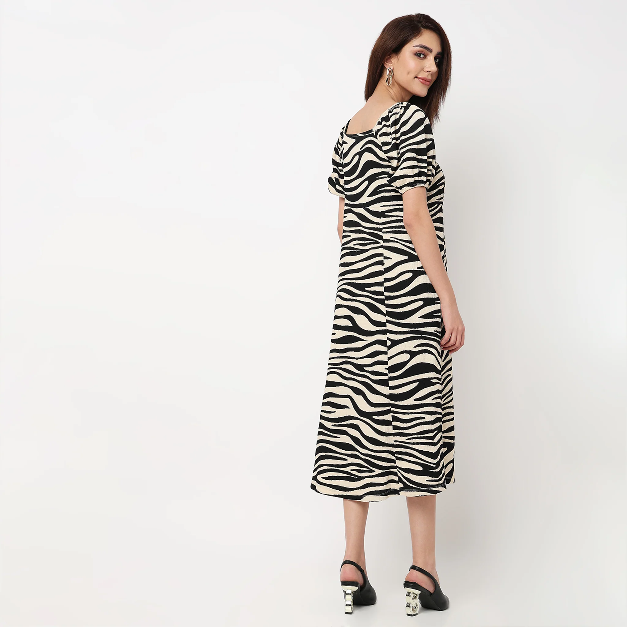 Structured Square Neck Dress - Image 3