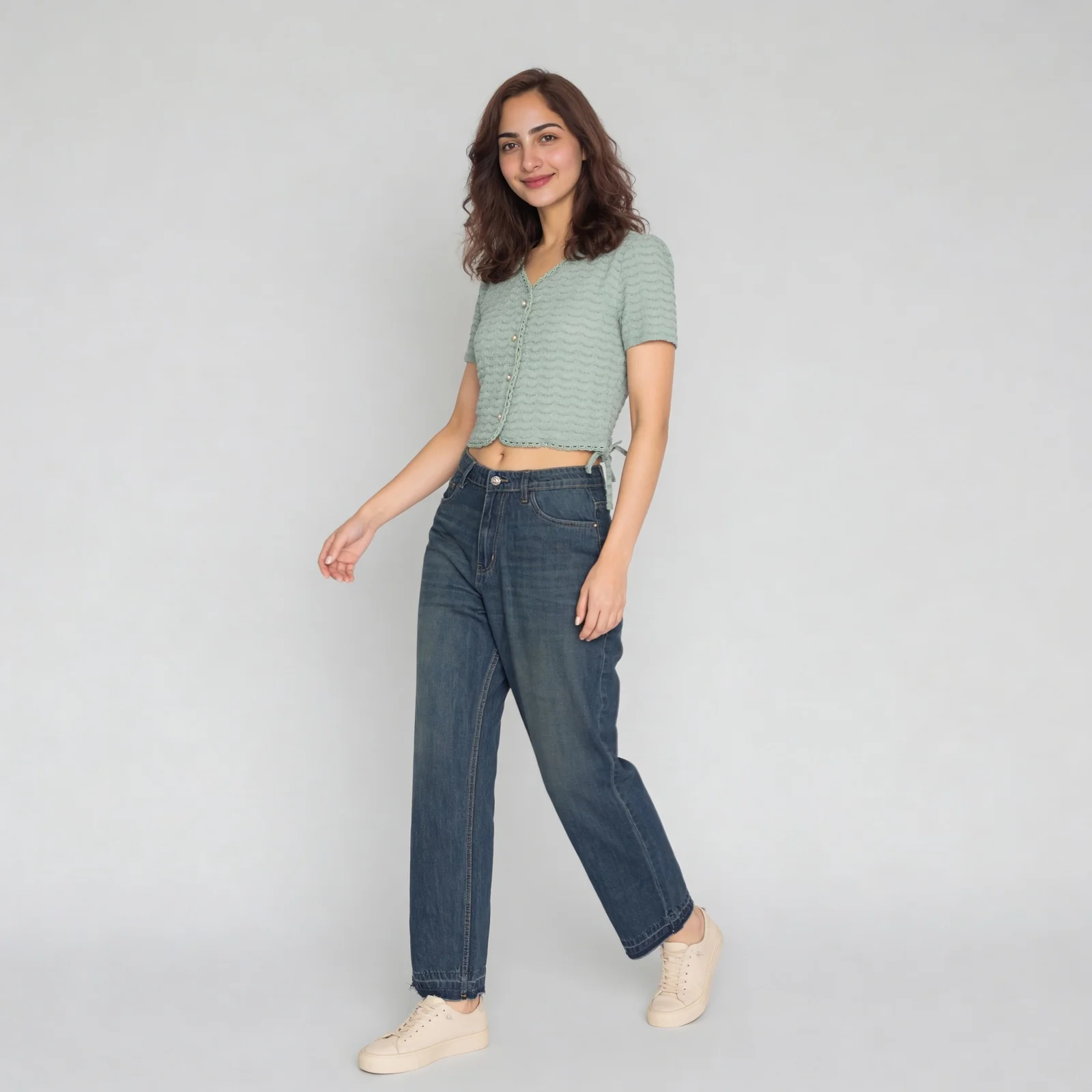 Structured V-Neck Cropped Top - Image 6