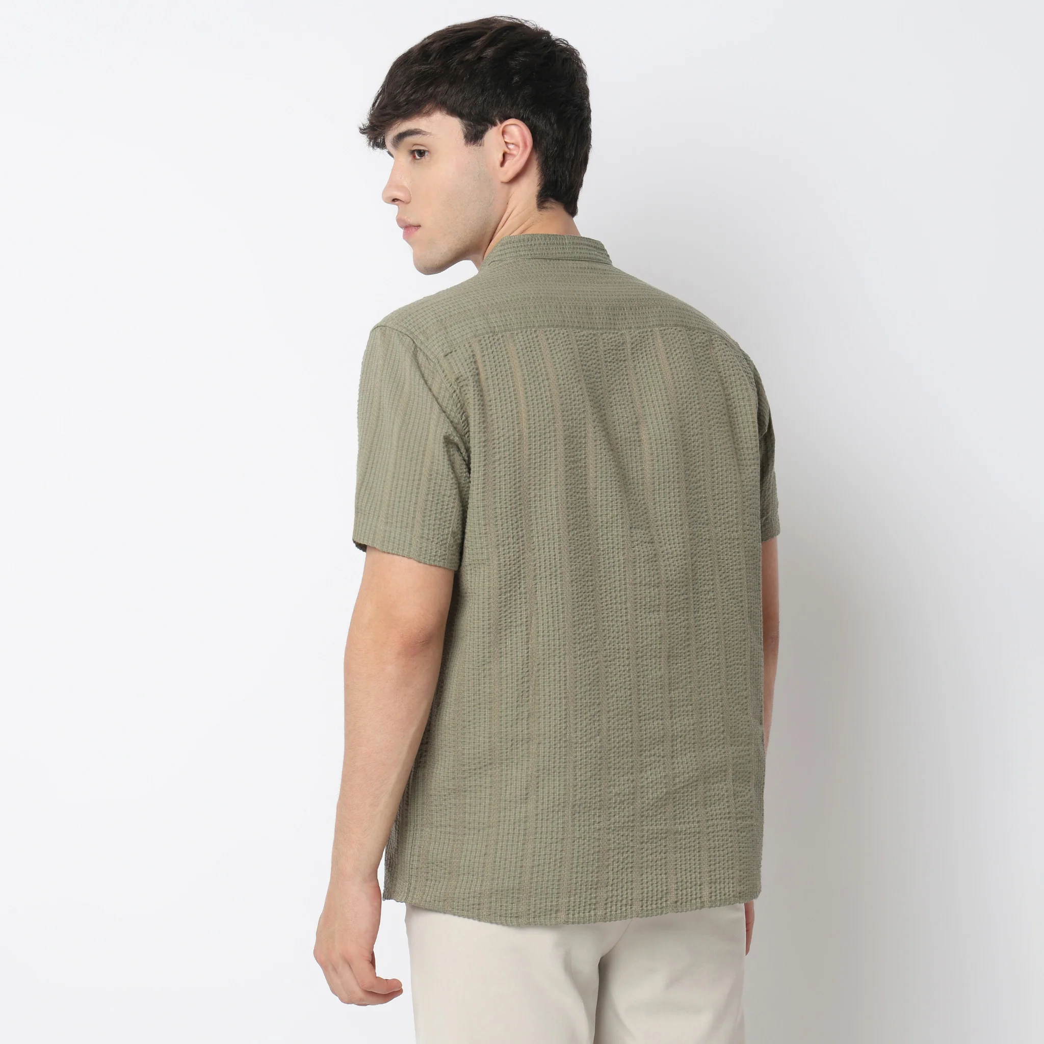 Structured Yarn Dyed Shirt - Image 3
