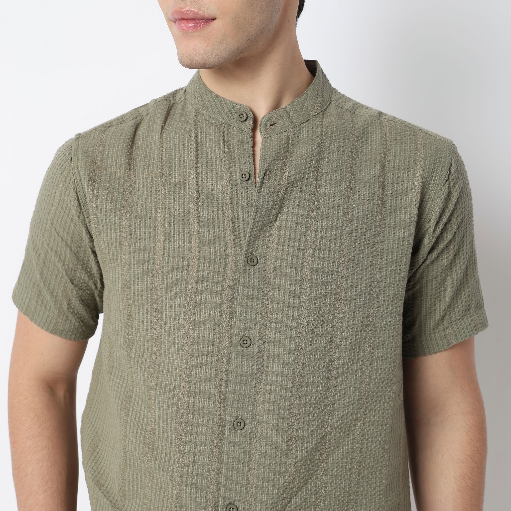 Structured Yarn Dyed Shirt - Image 4