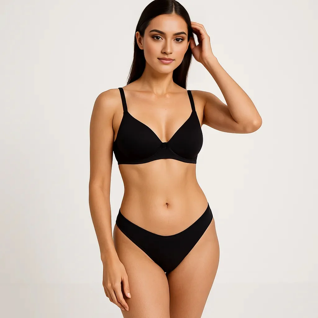Full Coverage Padded Non Wired Cotton Spandex Tshirt Bra - Image 8