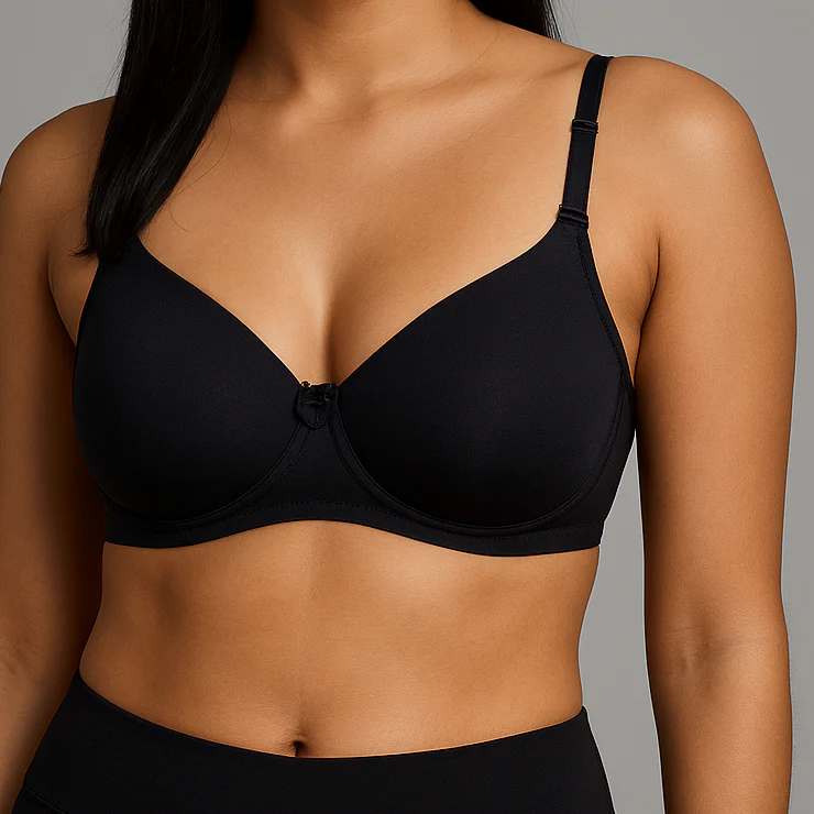 Full Coverage Padded Non Wired Nylon Spandex Tshirt Bra - Image 4