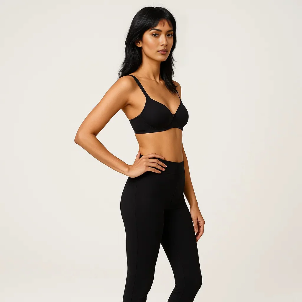 Full Coverage Padded Non Wired Nylon Spandex Tshirt Bra - Image 6