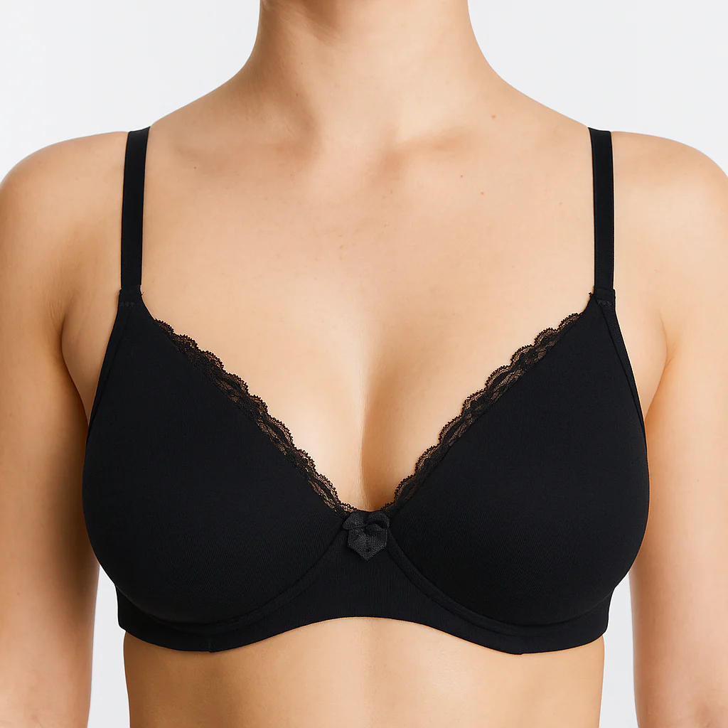 Full Coverage Padded Non Wired Cotton Spandex Tshirt Bra - Image 6