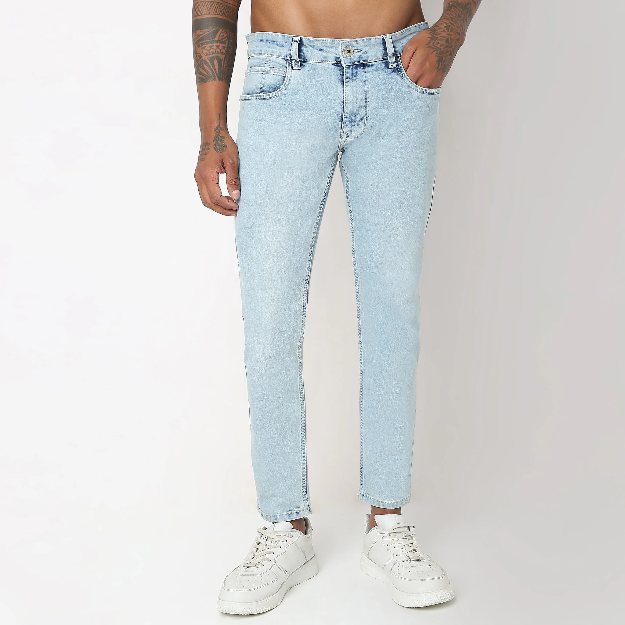 Union of Denim® - Tapered Fit Fade Acid Crop Length Jeans - Image 7