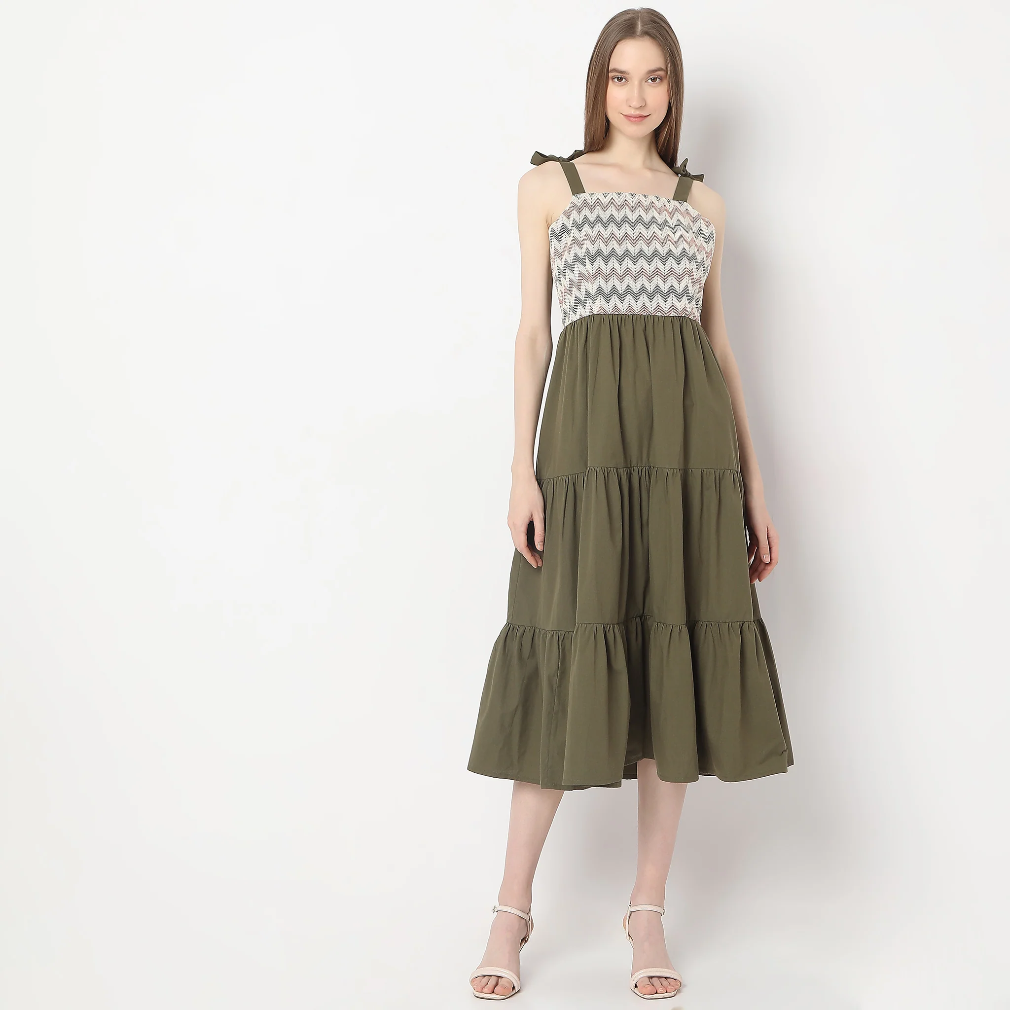 Tear Flare Knee Length Betty Dress - Image 2