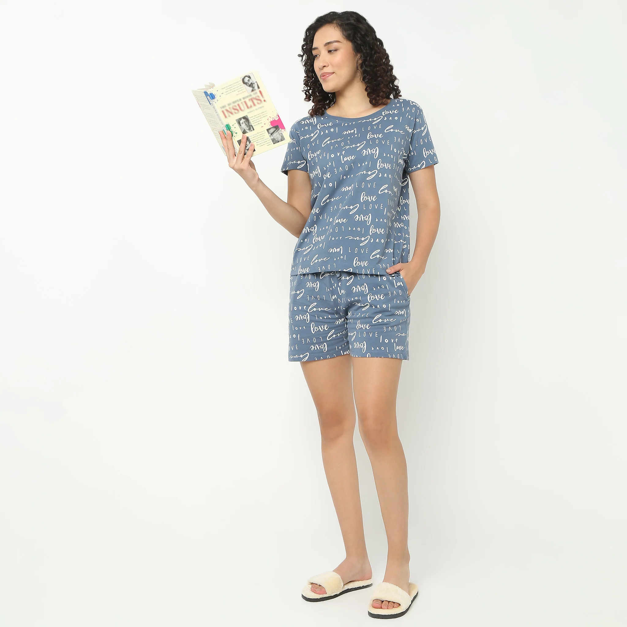 Text Print Crew Neck Loungewear T-Shirt - Image 2