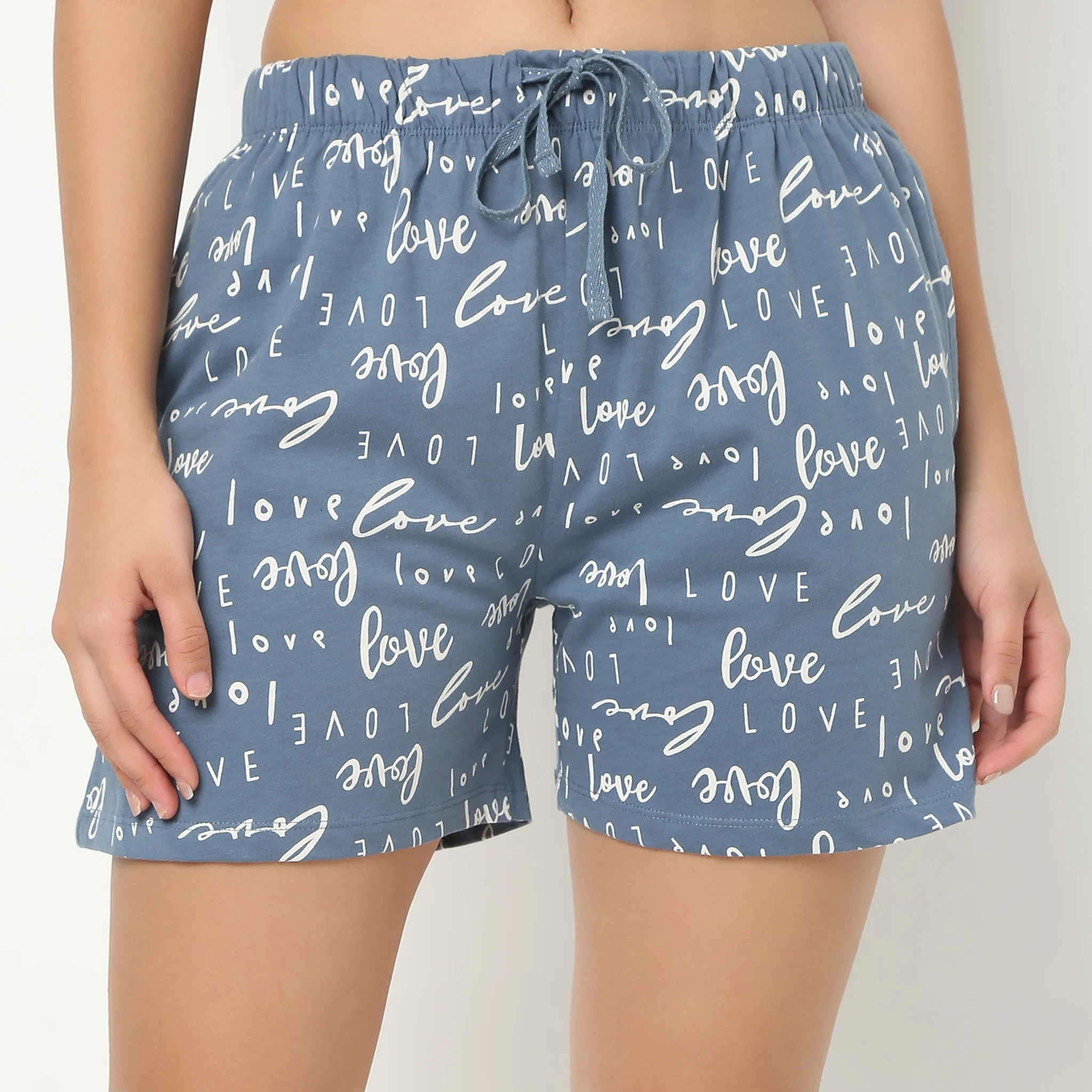 Text Print Loungwear Shorts - Image 4