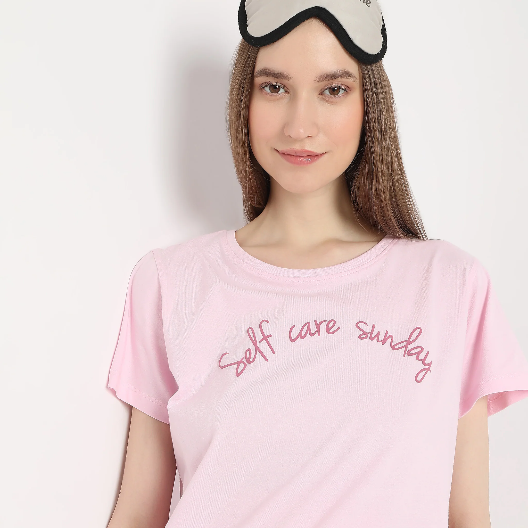 Text Print Straight Lounge T-Shirt - Image 4