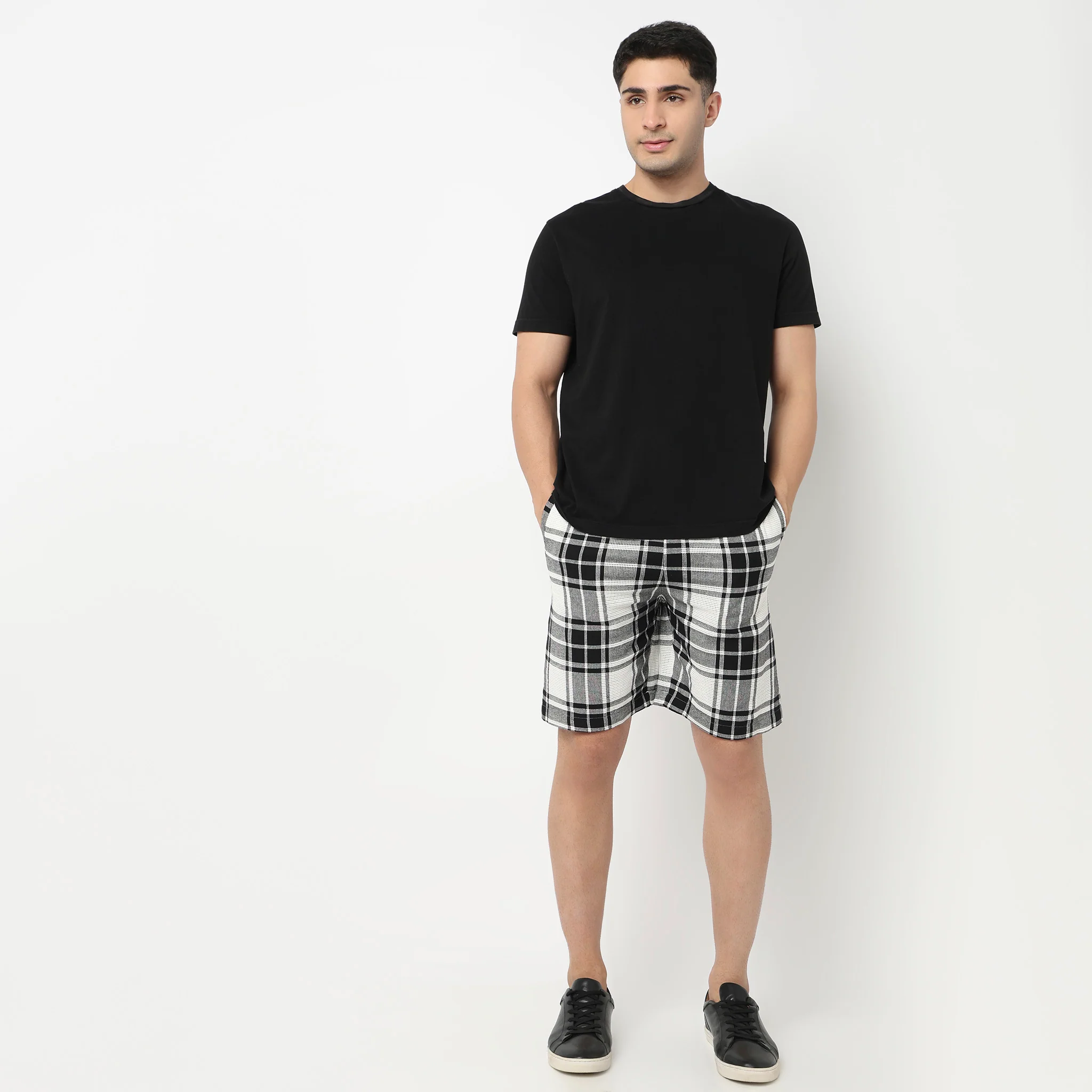 Trendy Yarn Dyed Textured Pull-On Shorts With Lots Of Oomph