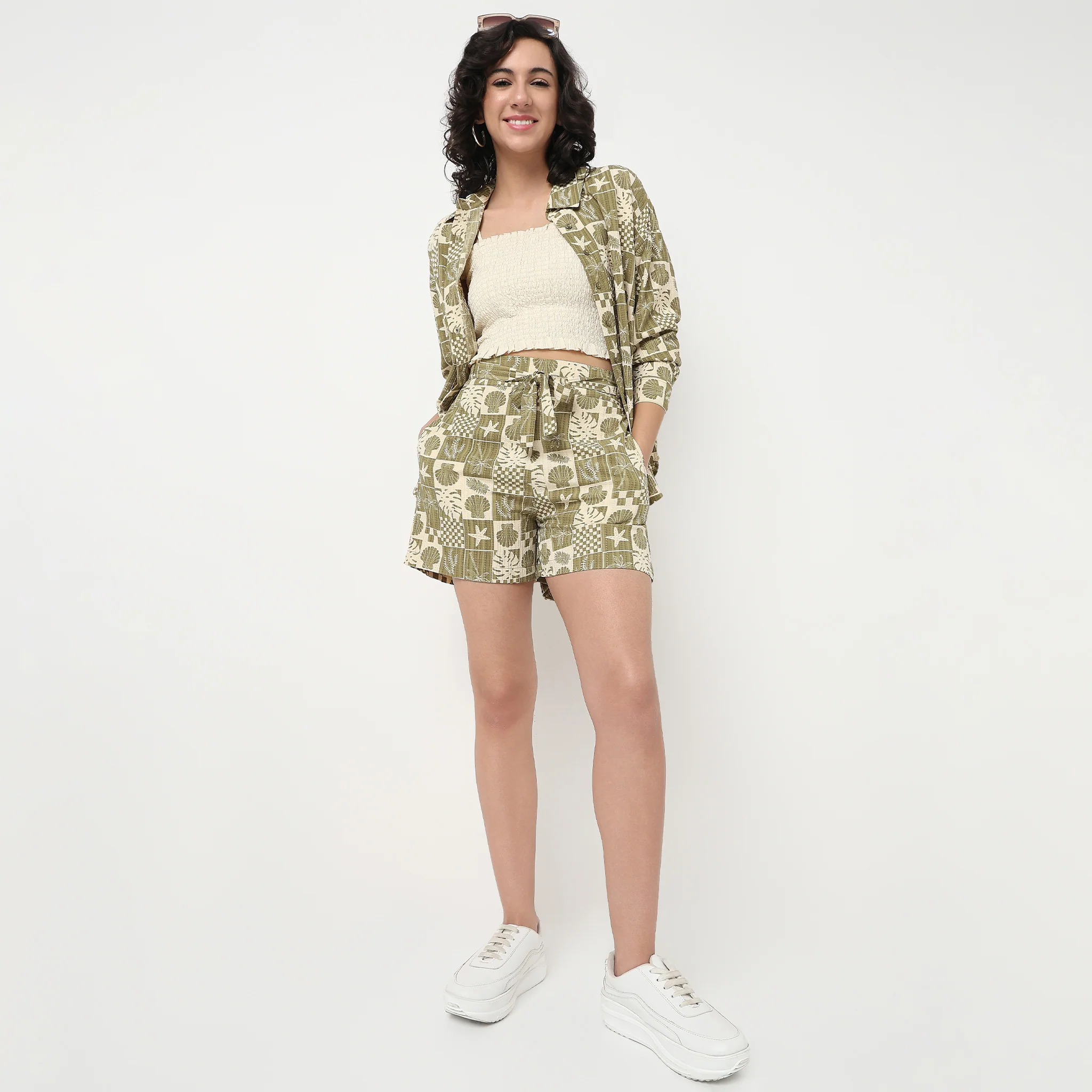 Tropical High Rise Relaxed Shorts