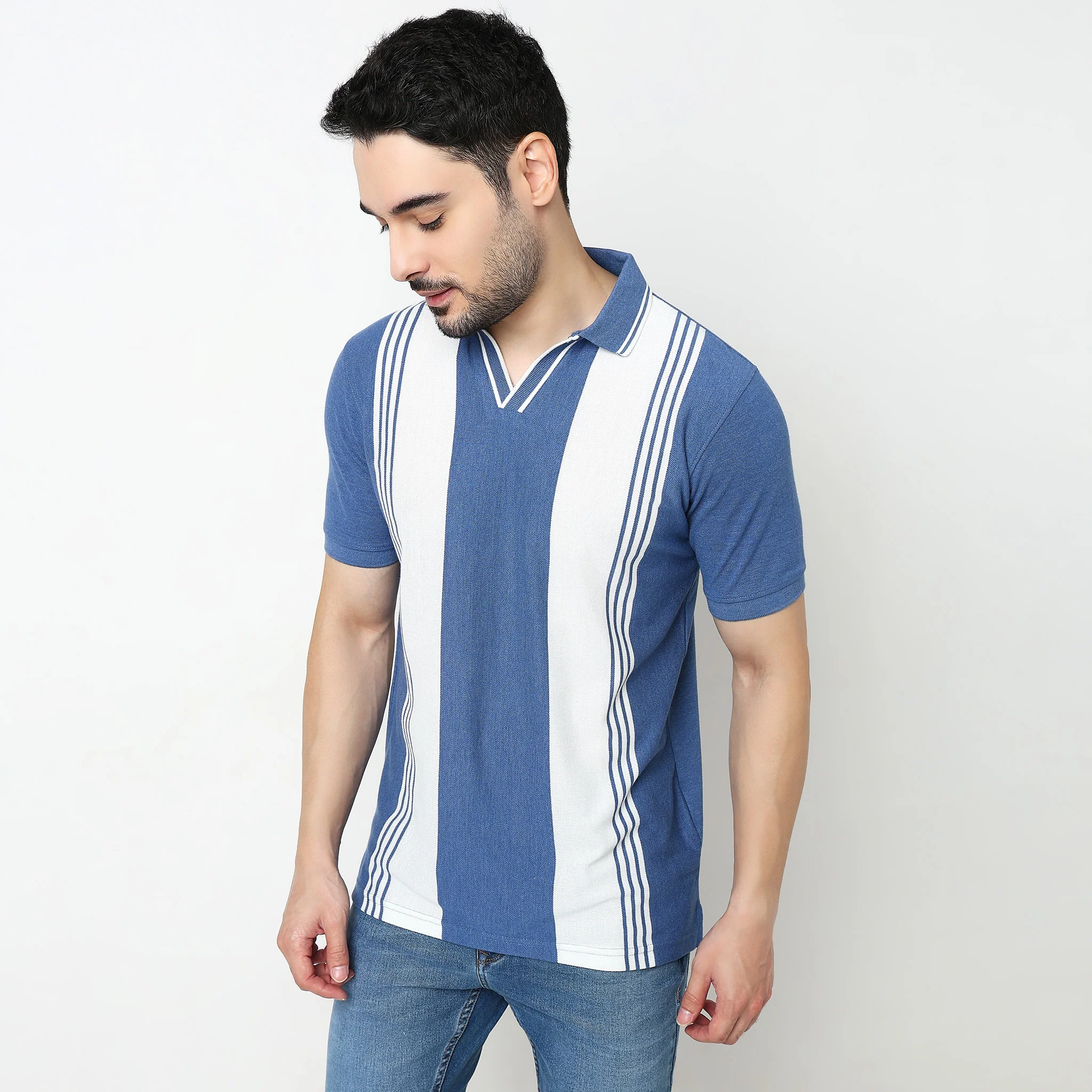 University Striped Polo T-Shirt - Image 5