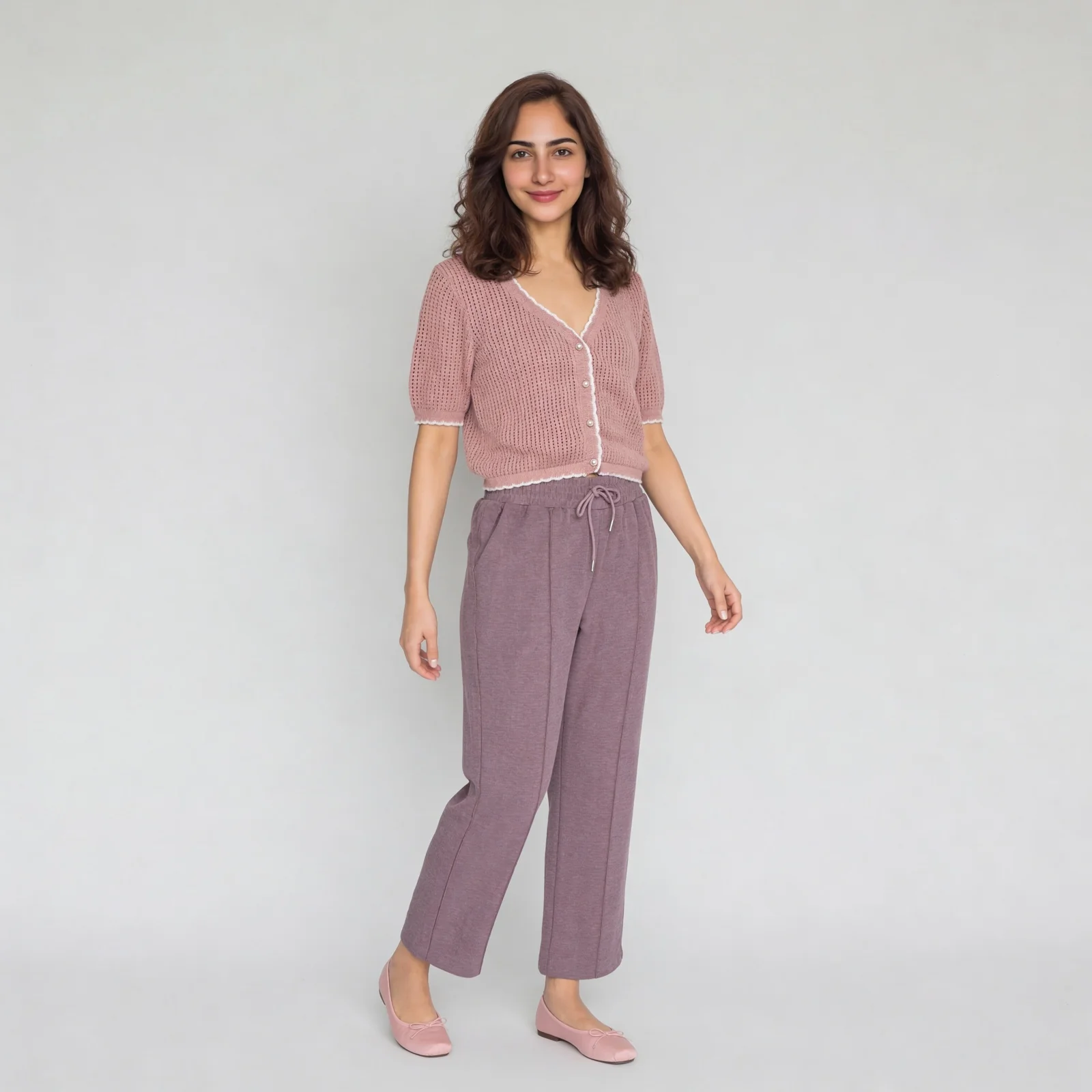 V-Neck Cropped Knitted Shrug