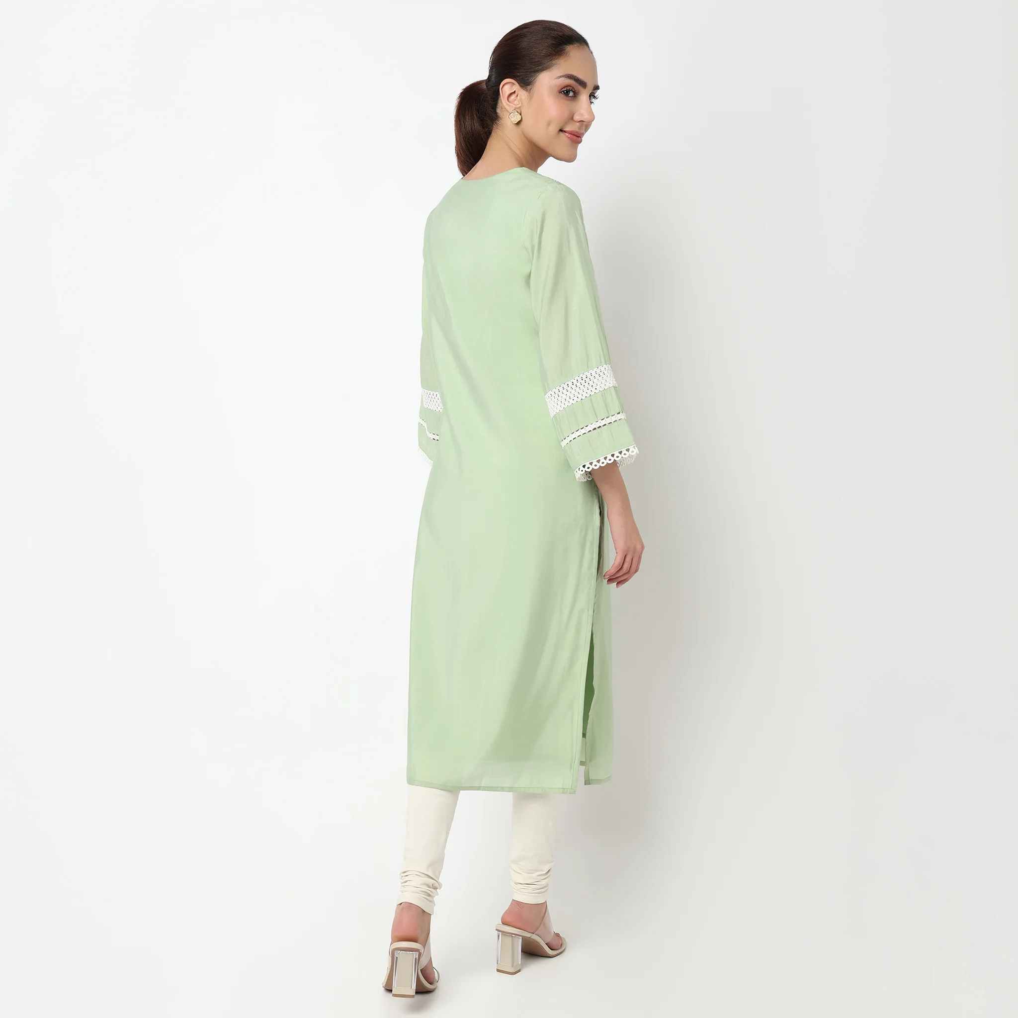 V-Neck Embroidered Kurta - Image 3