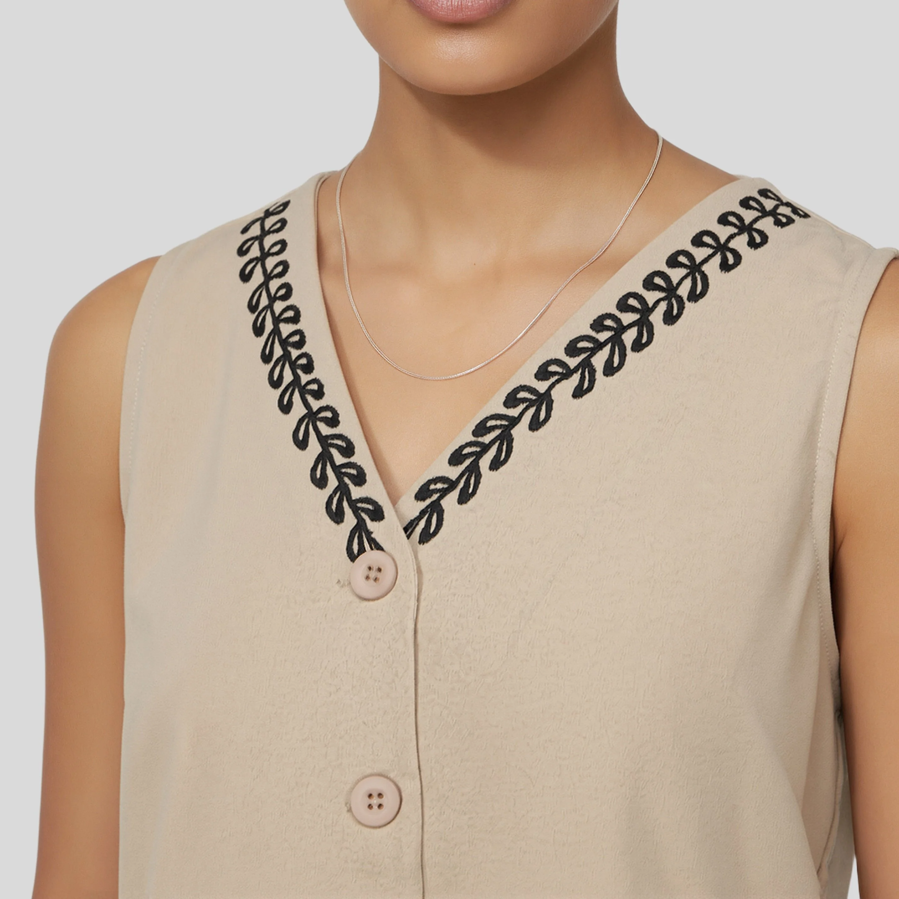 V-Neck Embroidered Top - Image 4