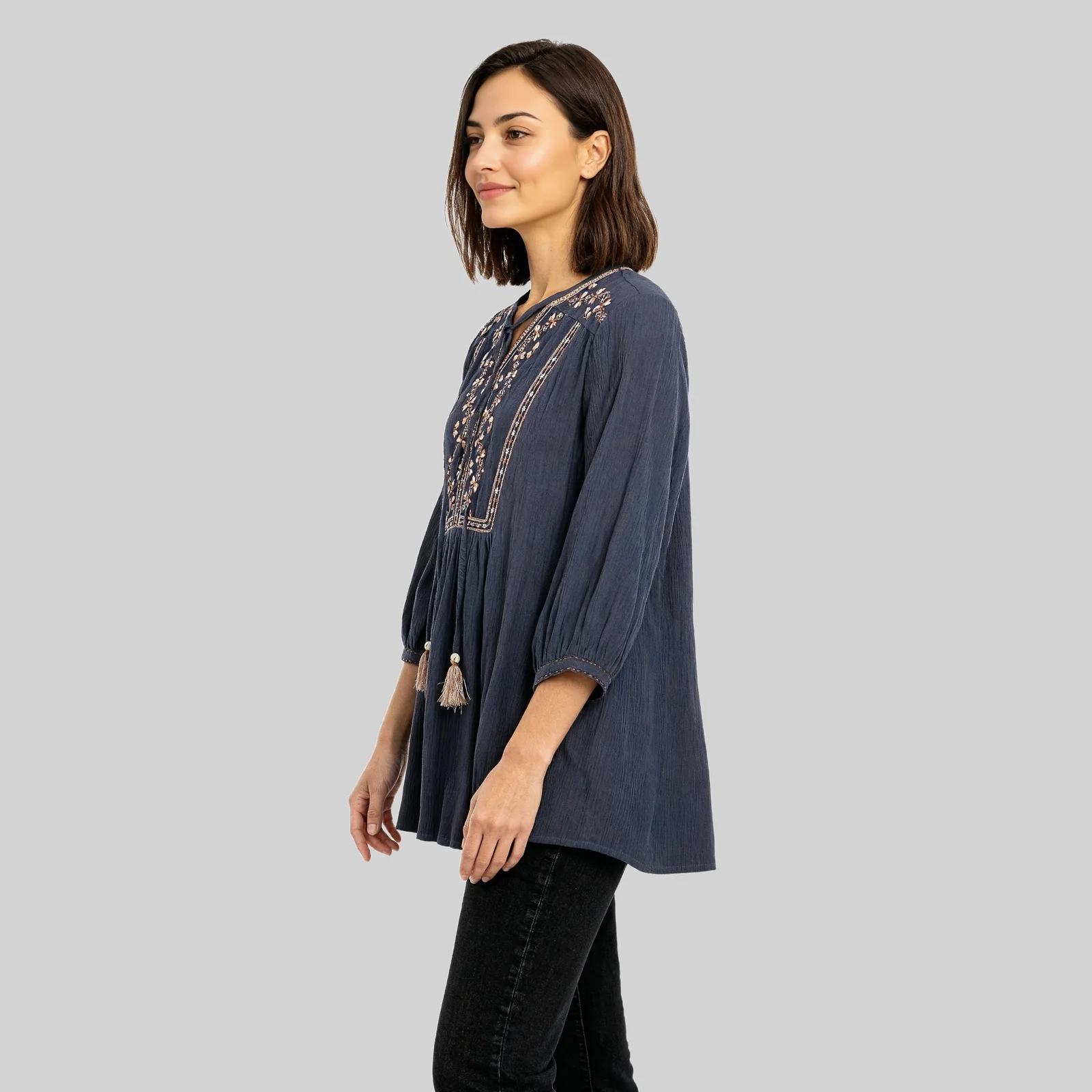 V-Neck Embroidered Tunic - Image 5