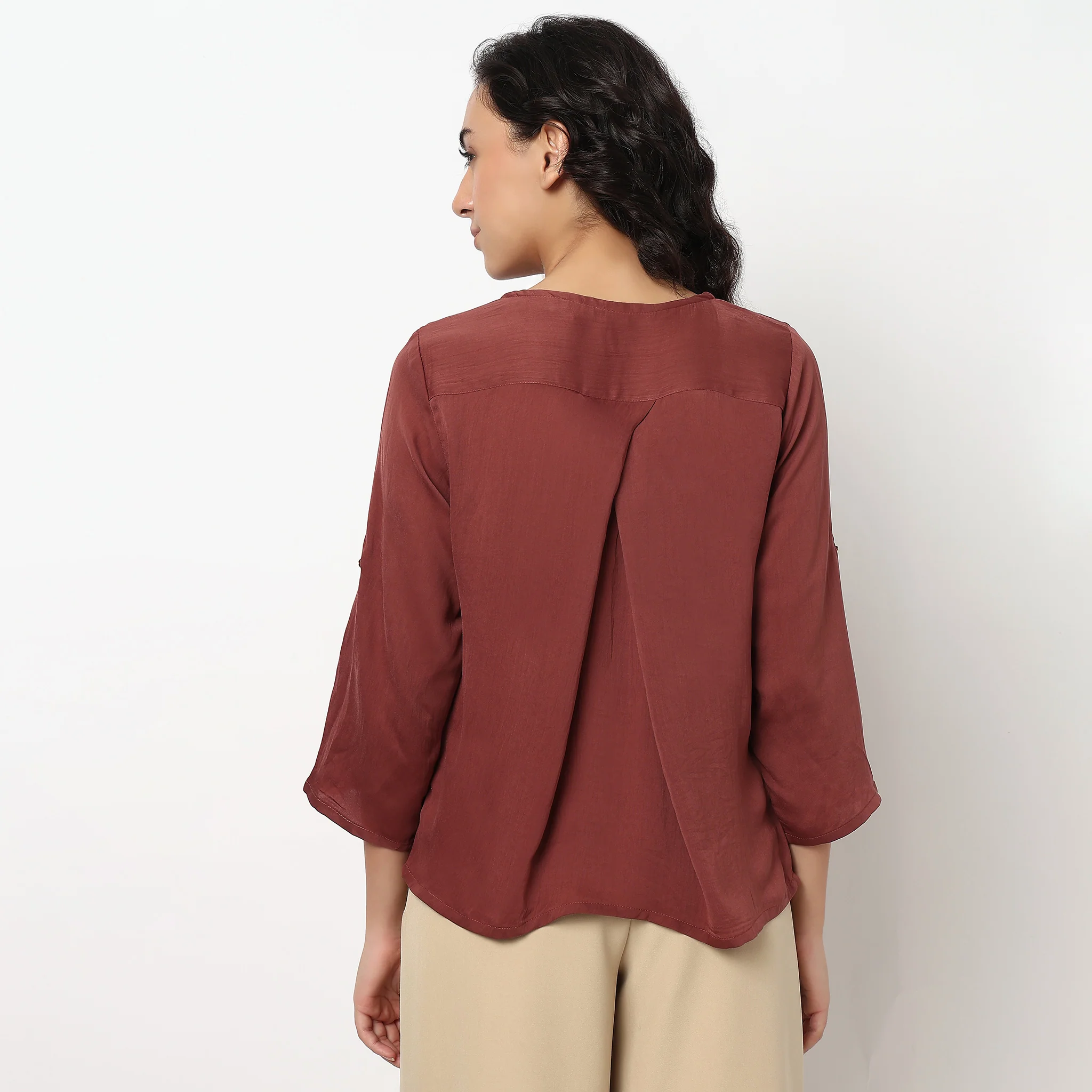 V-Neck Solid Top - Image 3