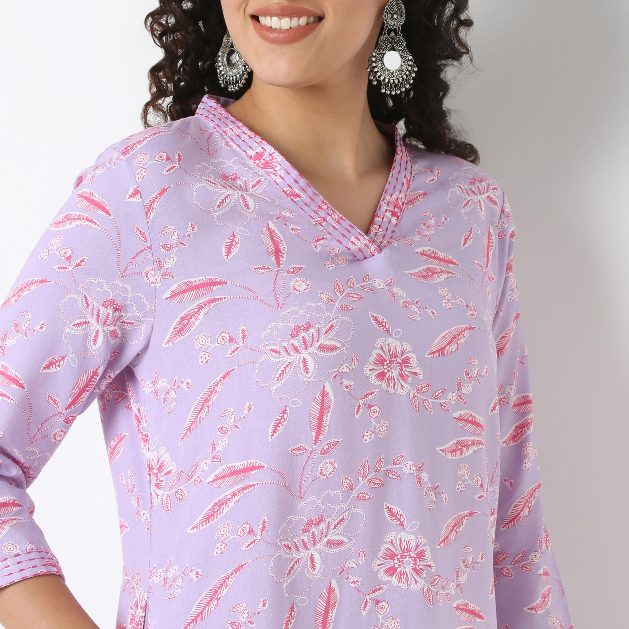 V-Neck Long Kurta - Image 4