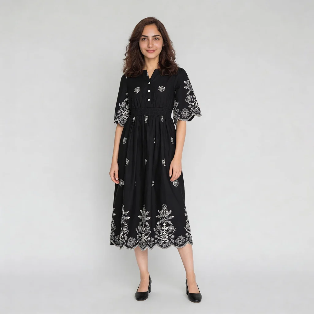 V-Neck Printed Dress - Image 2