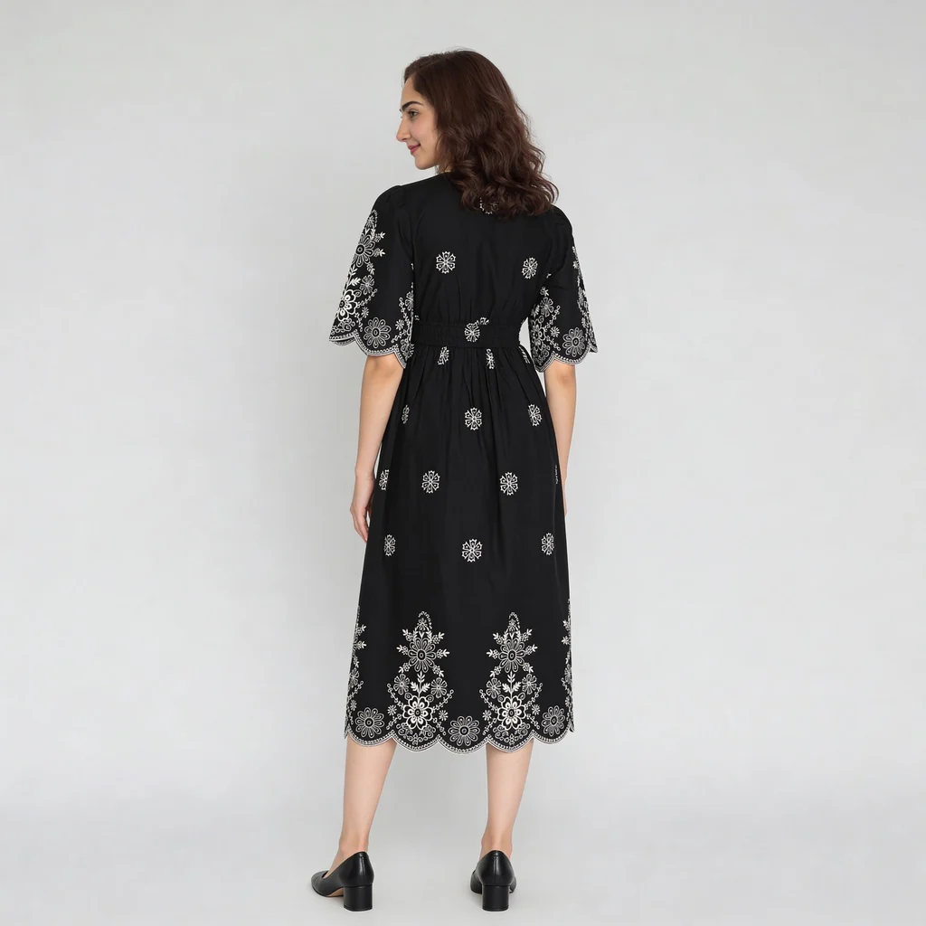 V-Neck Printed Dress - Image 3