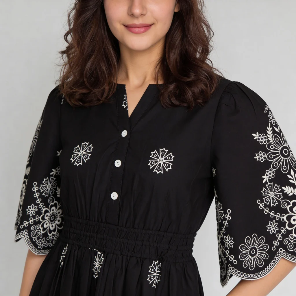 V-Neck Printed Dress - Image 4