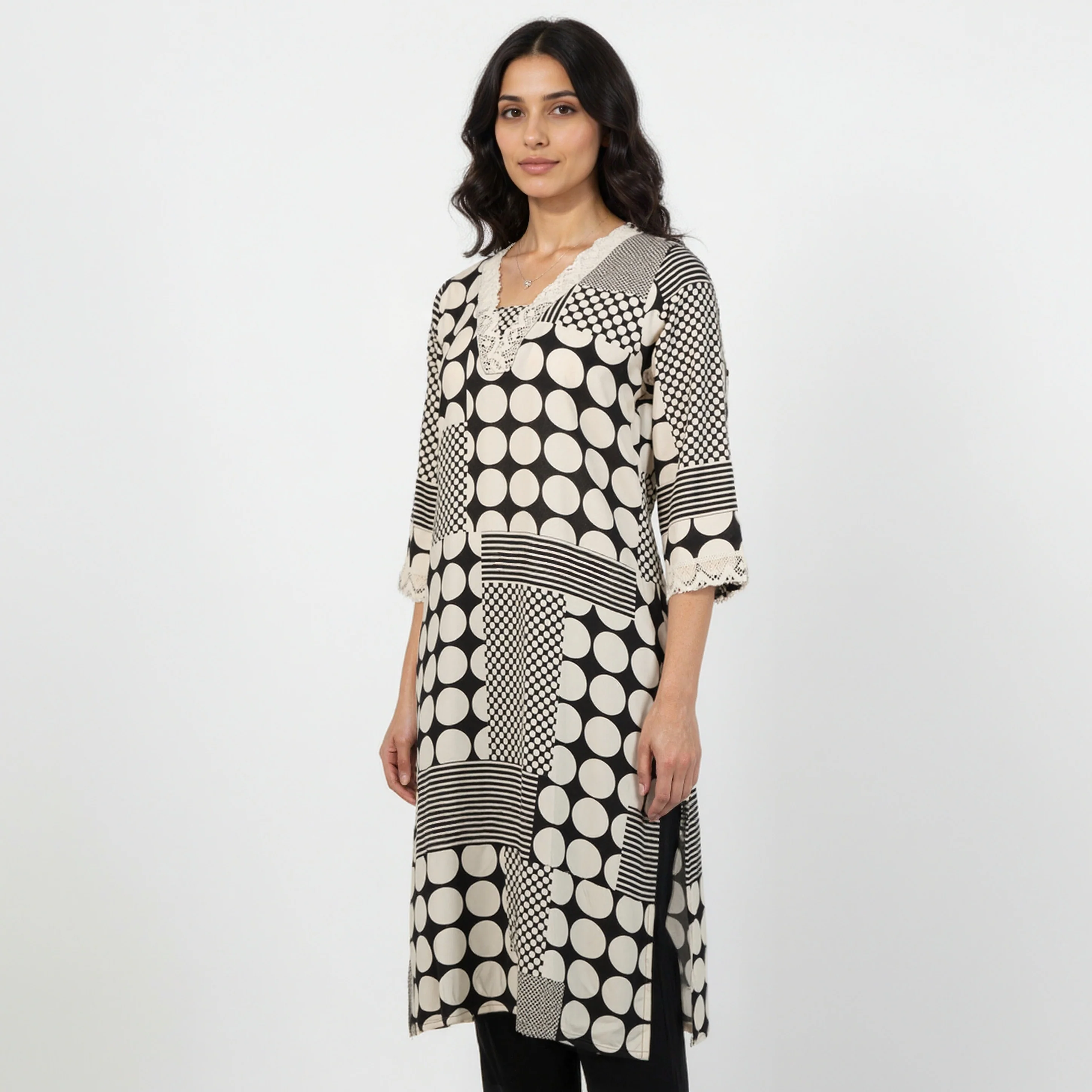 V-Neck Printed Kurta - Image 5