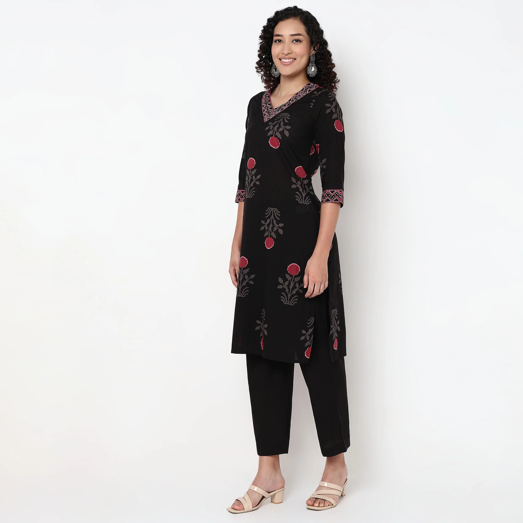 Cotton Printed Kurta and Pant with Dupatta Set - Image 5