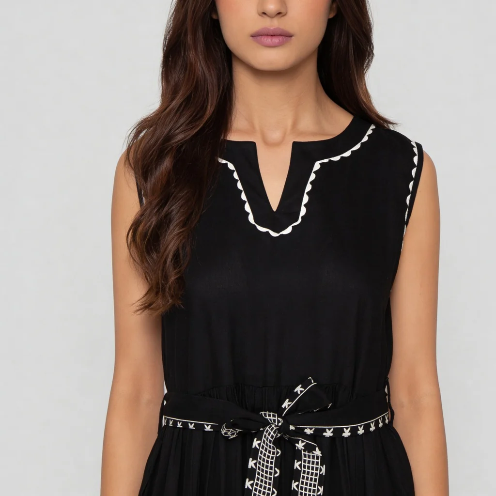 V-Neck Printed Tiered Dress - Image 4
