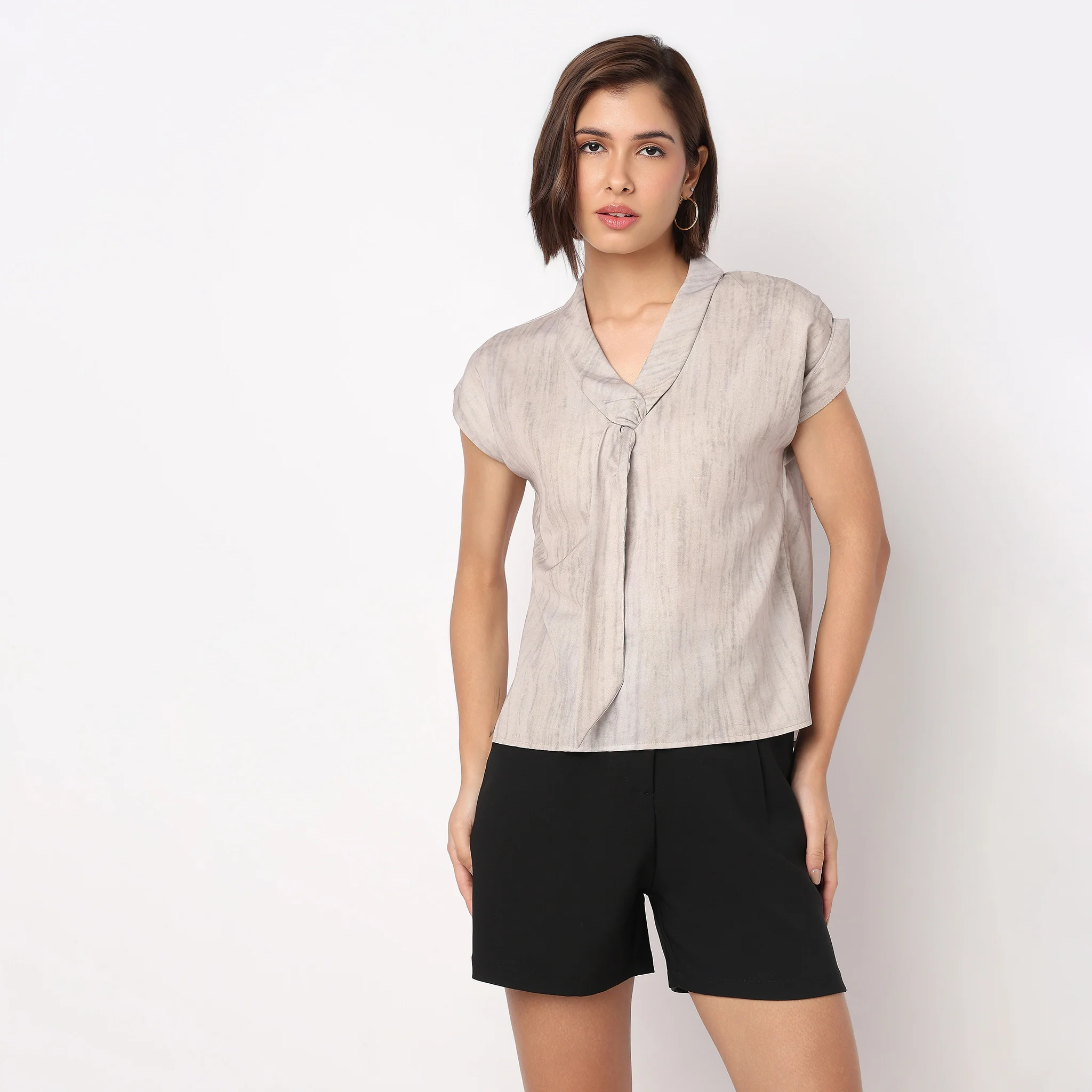 V-Neck Solid Top - Image 2