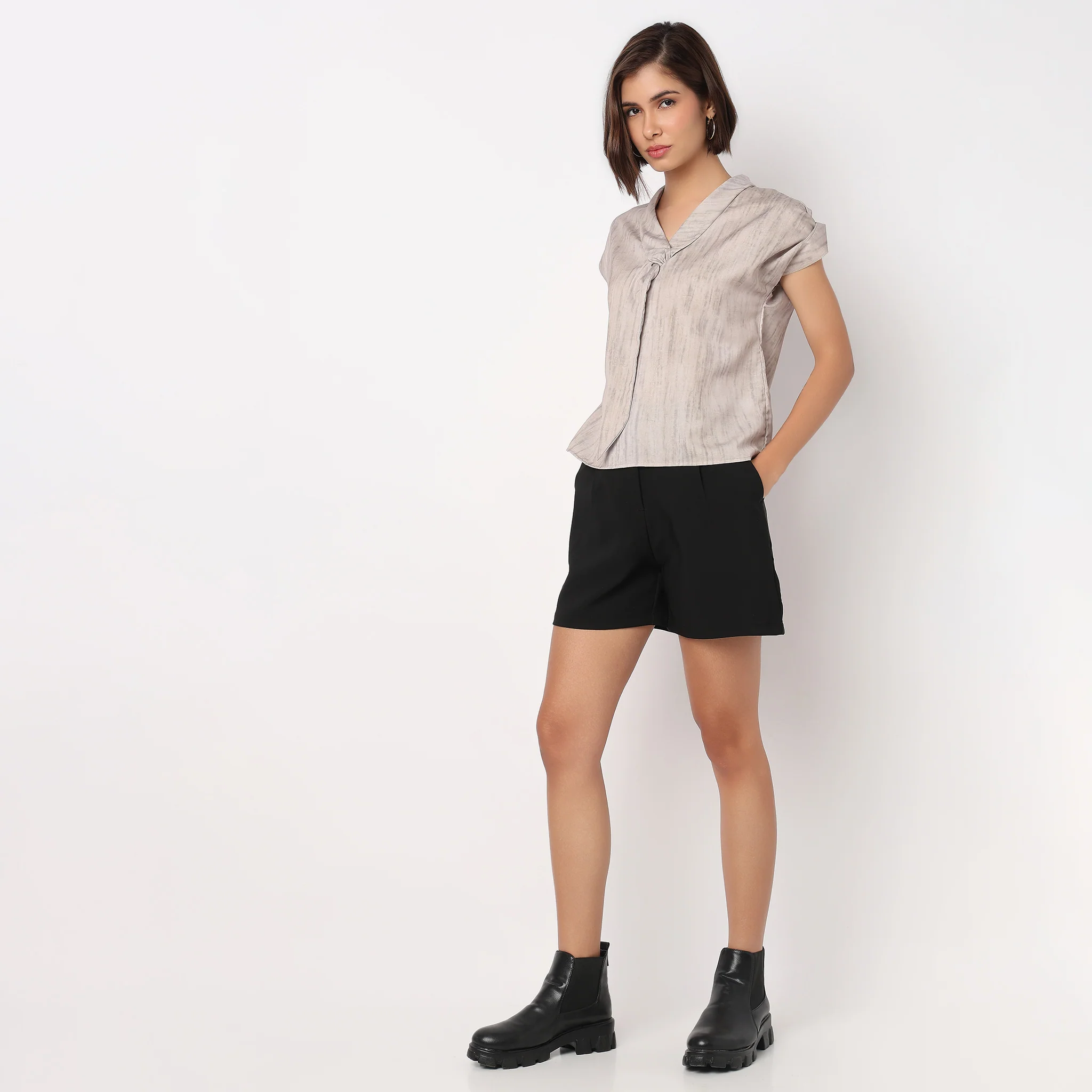 V-Neck Solid Top - Image 5