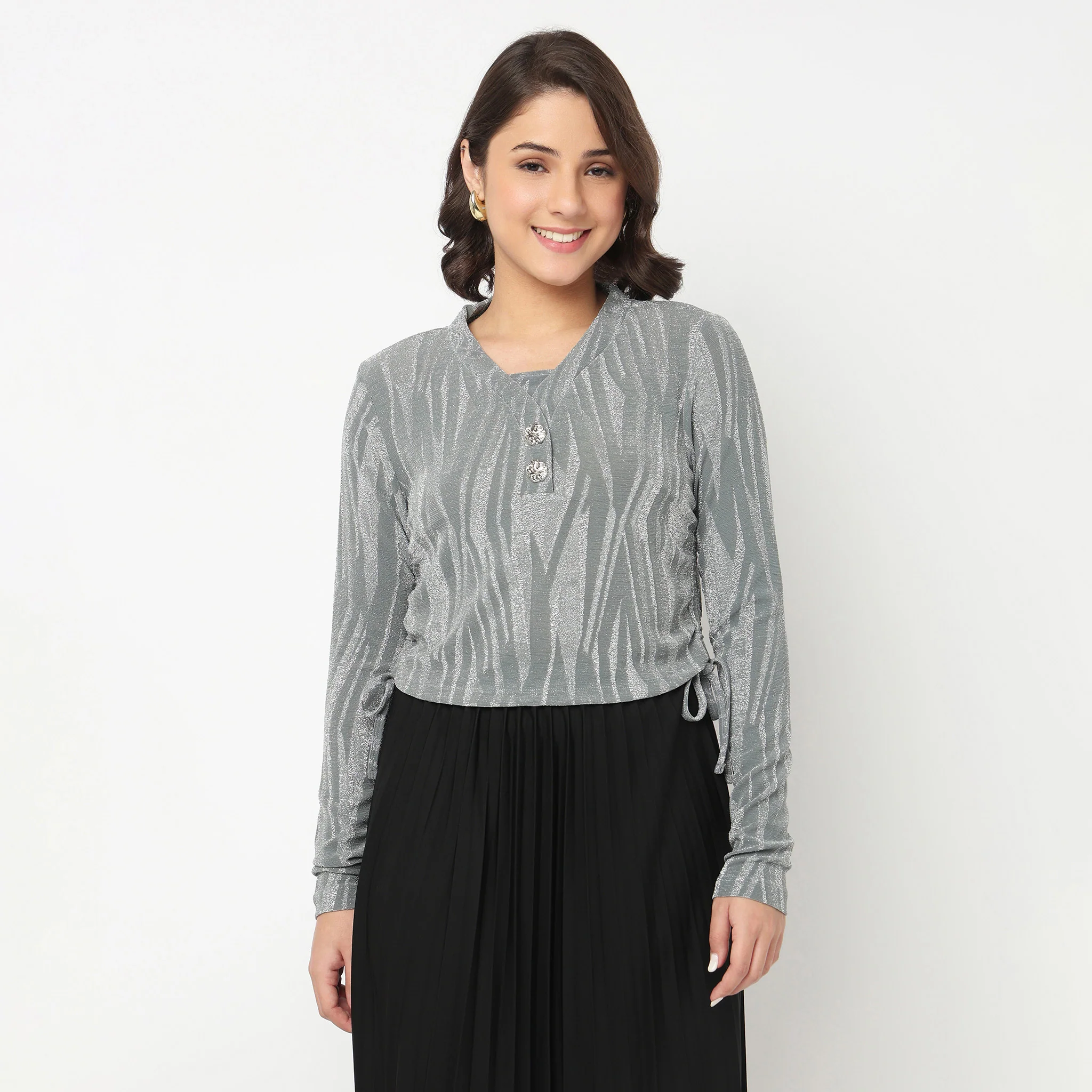 V-Neck Solid Top - Image 2