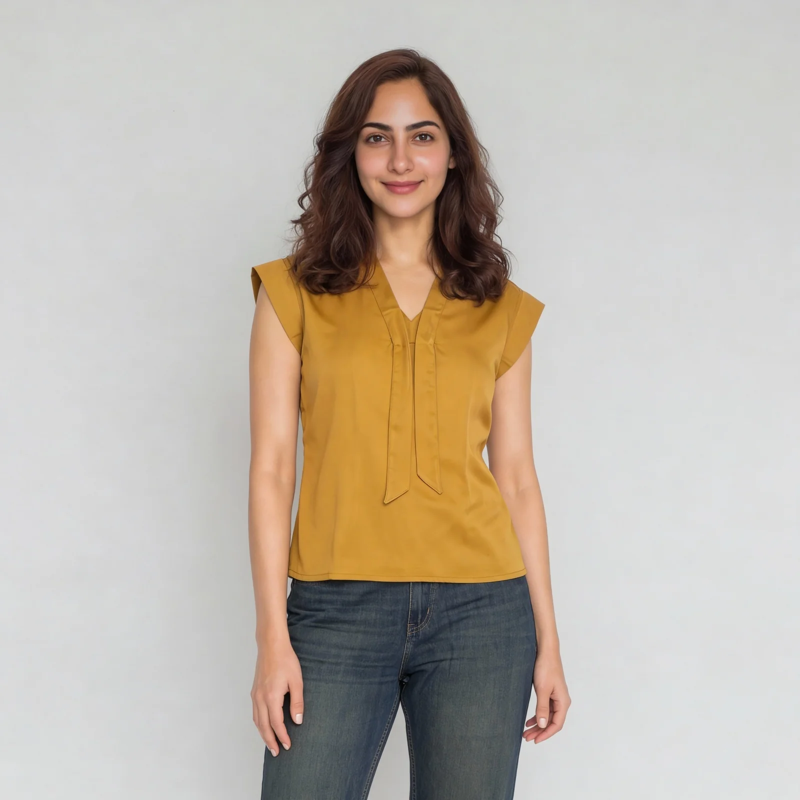 V-Neck Solid Top - Image 2