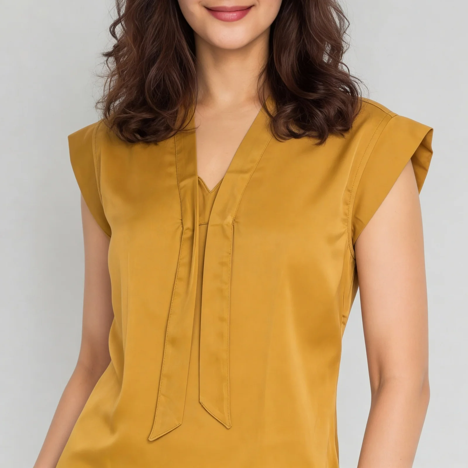 V-Neck Solid Top - Image 4