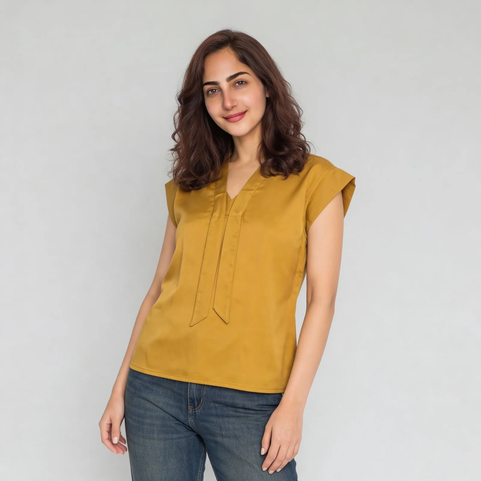 V-Neck Solid Top - Image 5