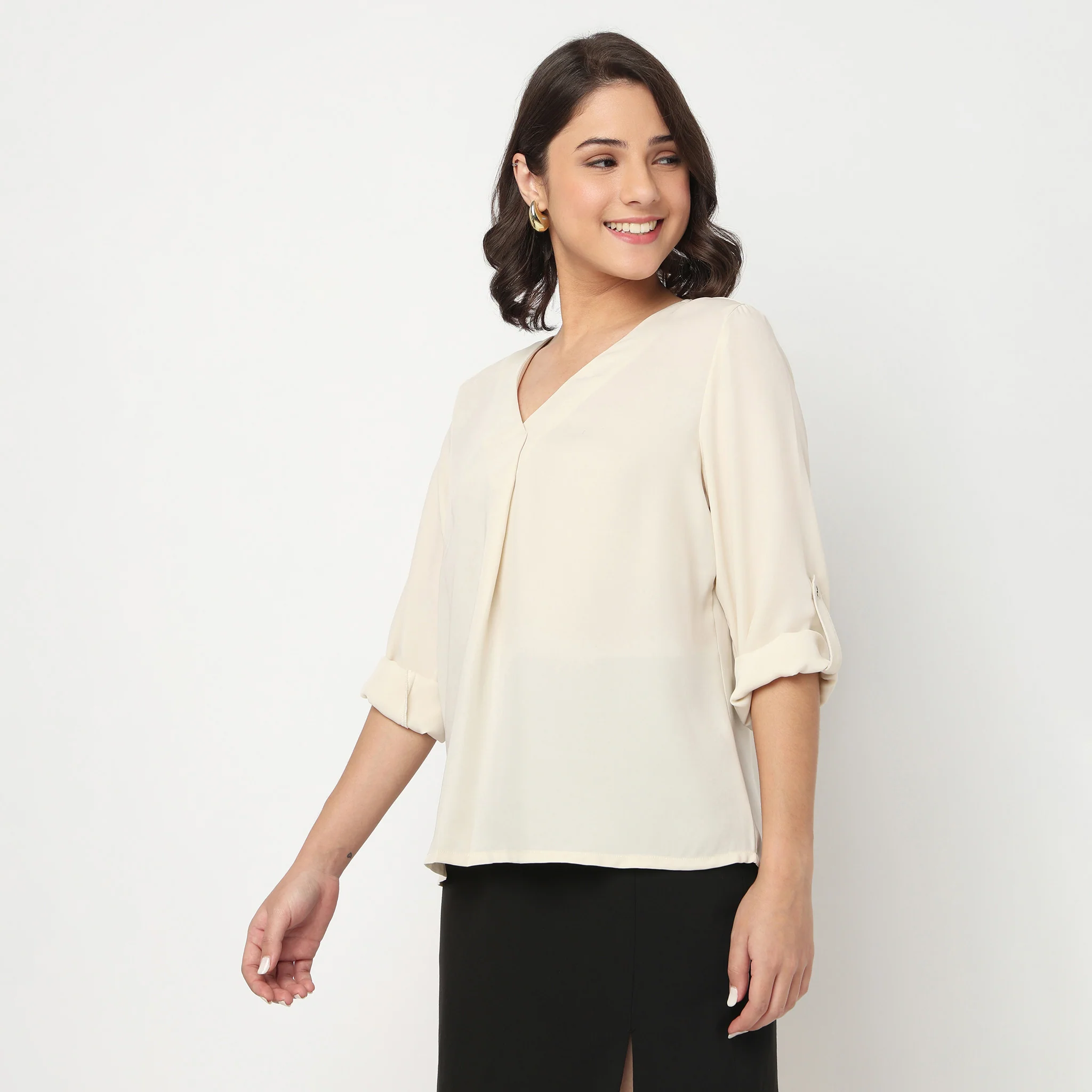 V-Neck Solid Top - Image 10