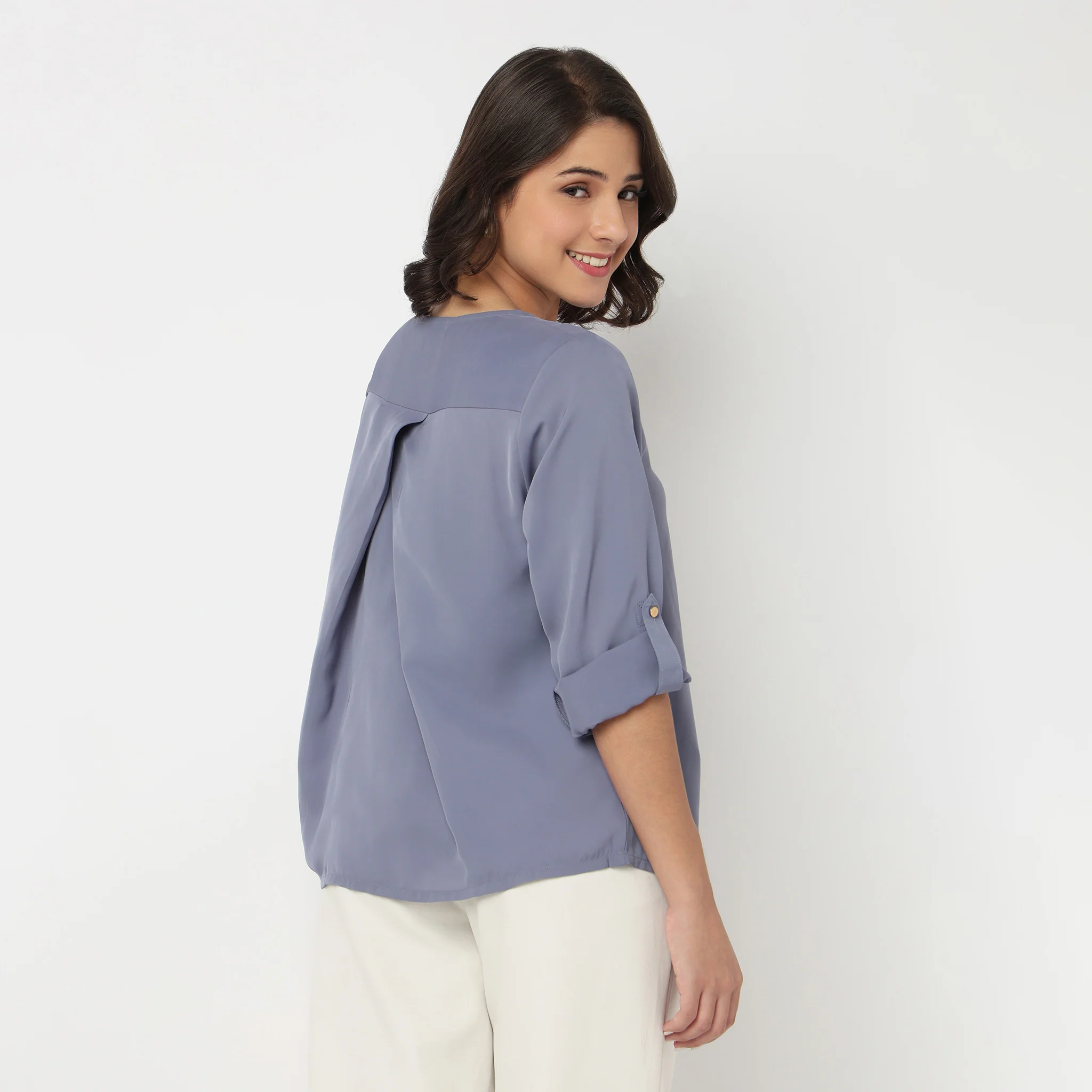 V-Neck Solid Top - Image 3
